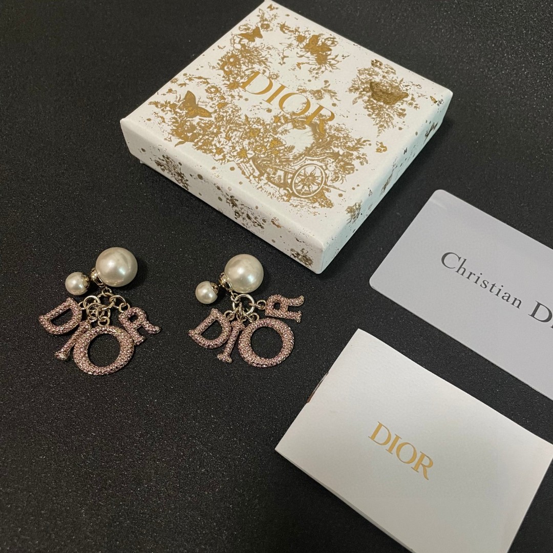 👑Dior 迪奥 中古 耳环 专柜一致上新 精选原版一致 黄铜材质 甜美气质高