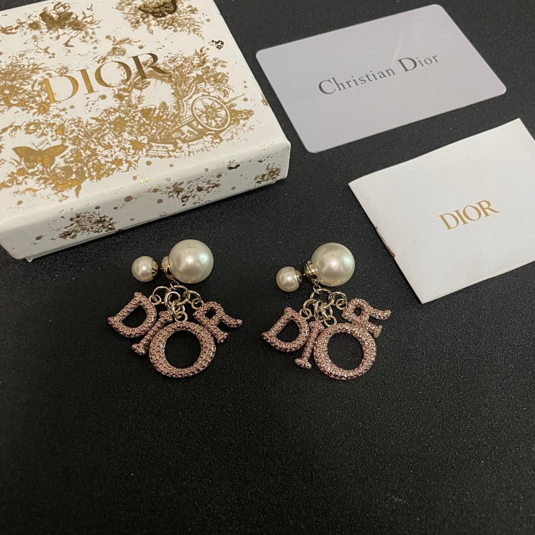 👑Dior 迪奥 中古 耳环 专柜一致上新 精选原版一致 黄铜材质 甜美气质高