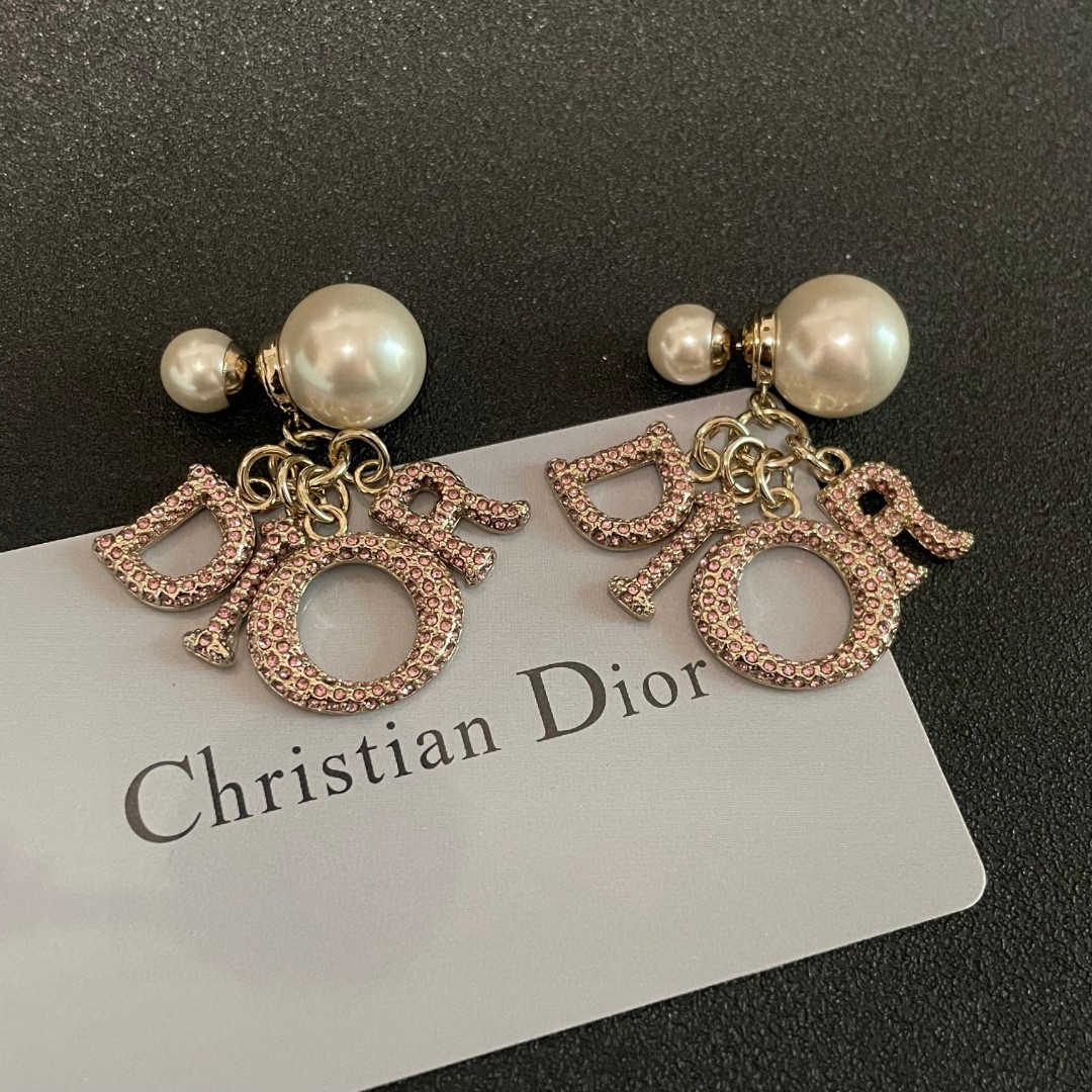 👑Dior 迪奥 中古 耳环 专柜一致上新 精选原版一致 黄铜材质 甜美气质高