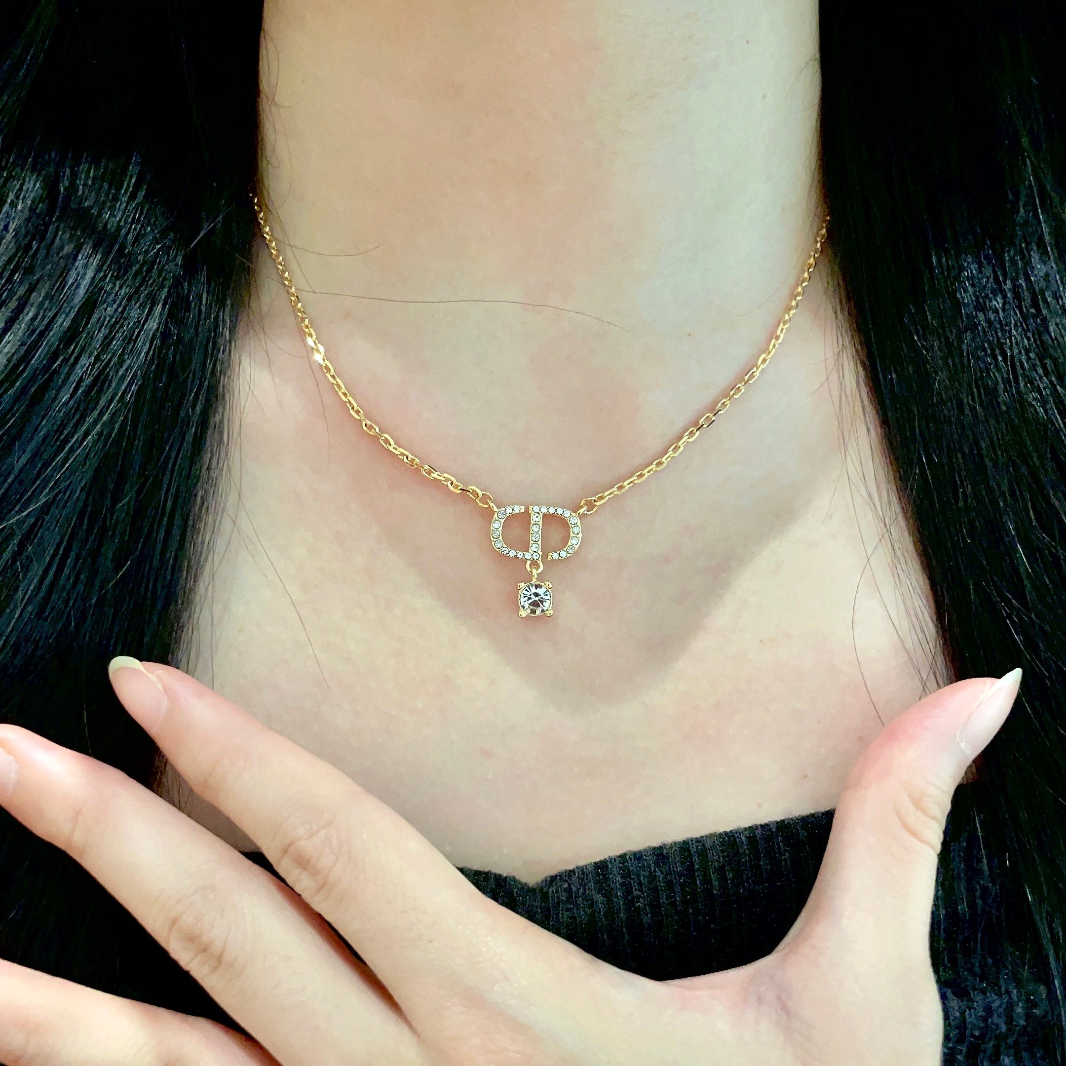 👑Dior 迪奥  中古 项链 专柜一致上新 精选原版一致 黄铜材质 甜美气质高雅.