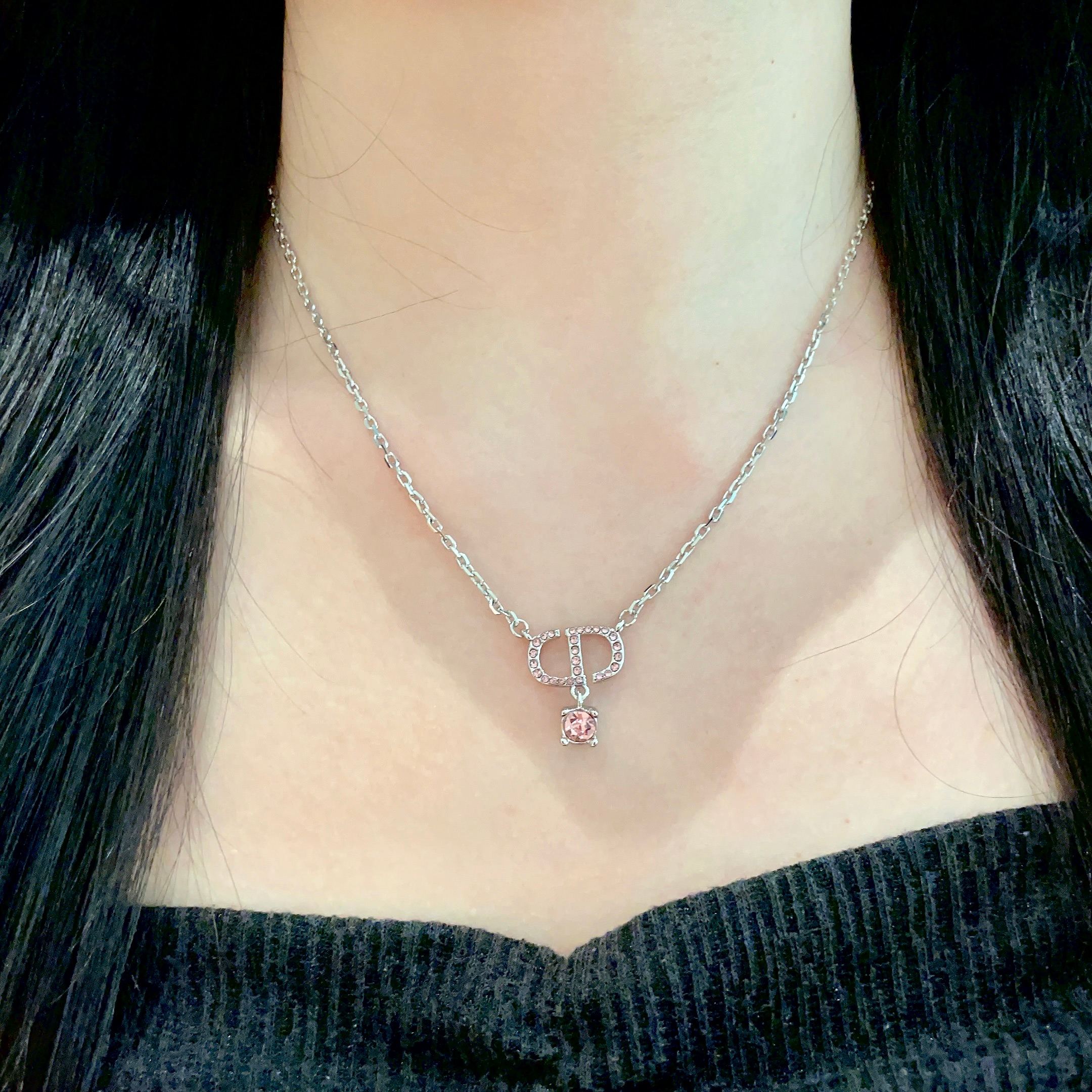 👑Dior 迪奥  中古 项链 专柜一致上新 精选原版一致 黄铜材质 甜美气质高雅.