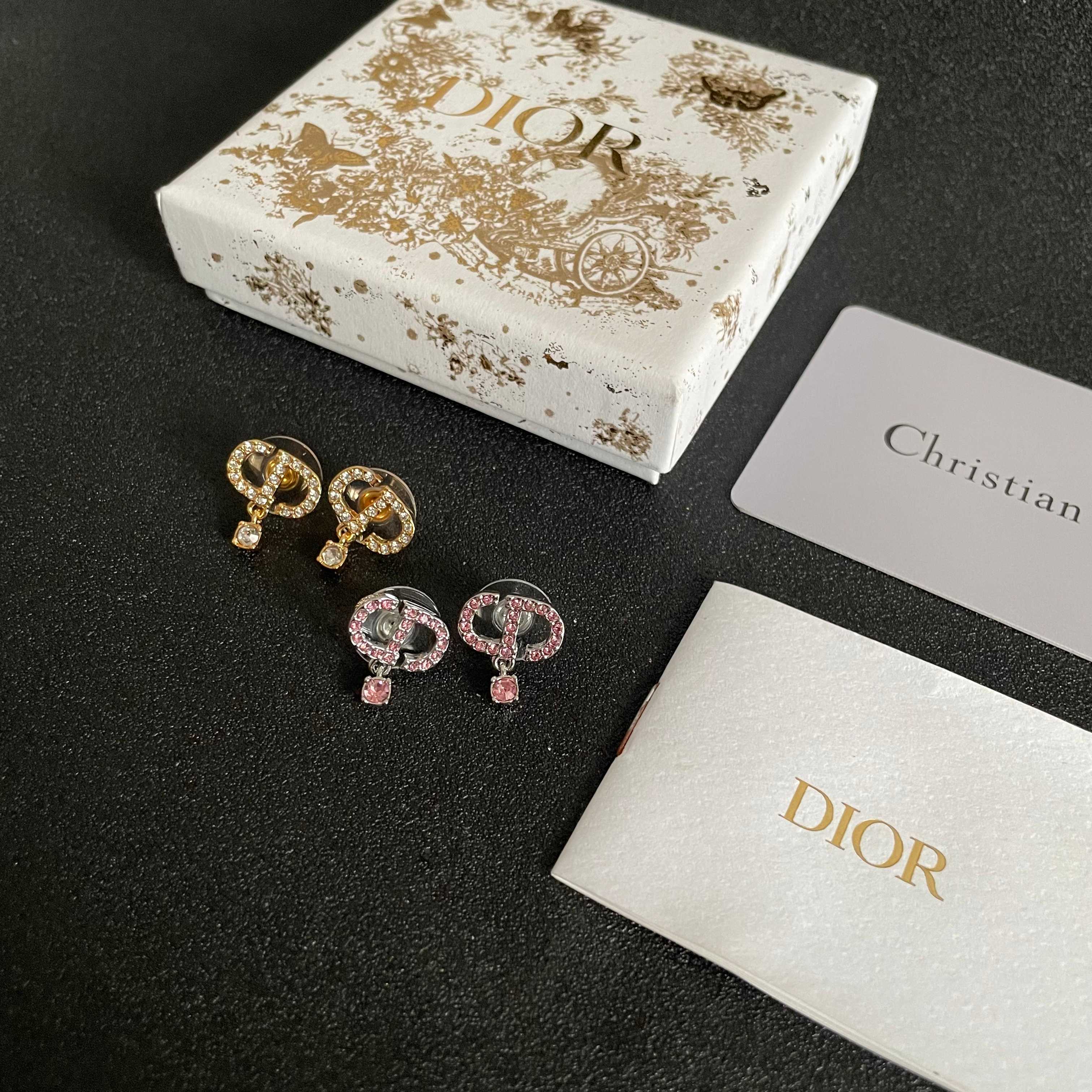 👑Dior 迪奥 中古 耳环 专柜一致上新 精选原版一致 黄铜材质 甜美气质高