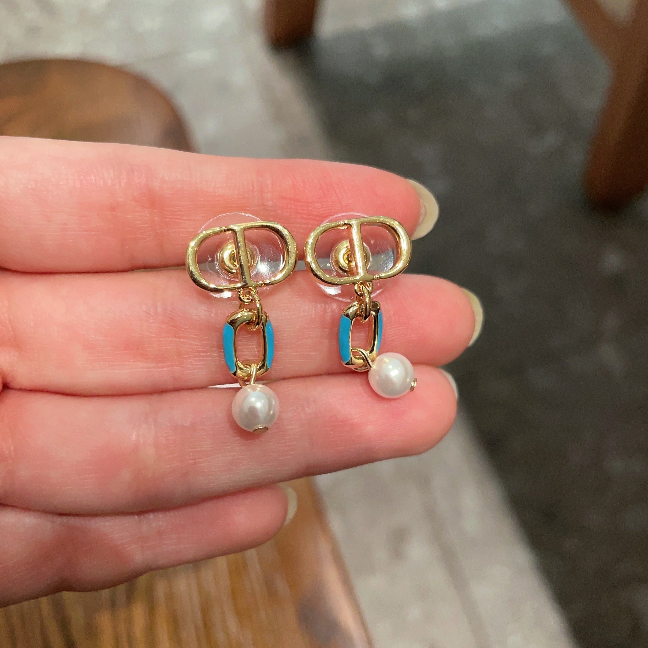 👑Dior 迪奥 中古 耳环 专柜一致上新 精选原版一致 黄铜材质 甜美气质高