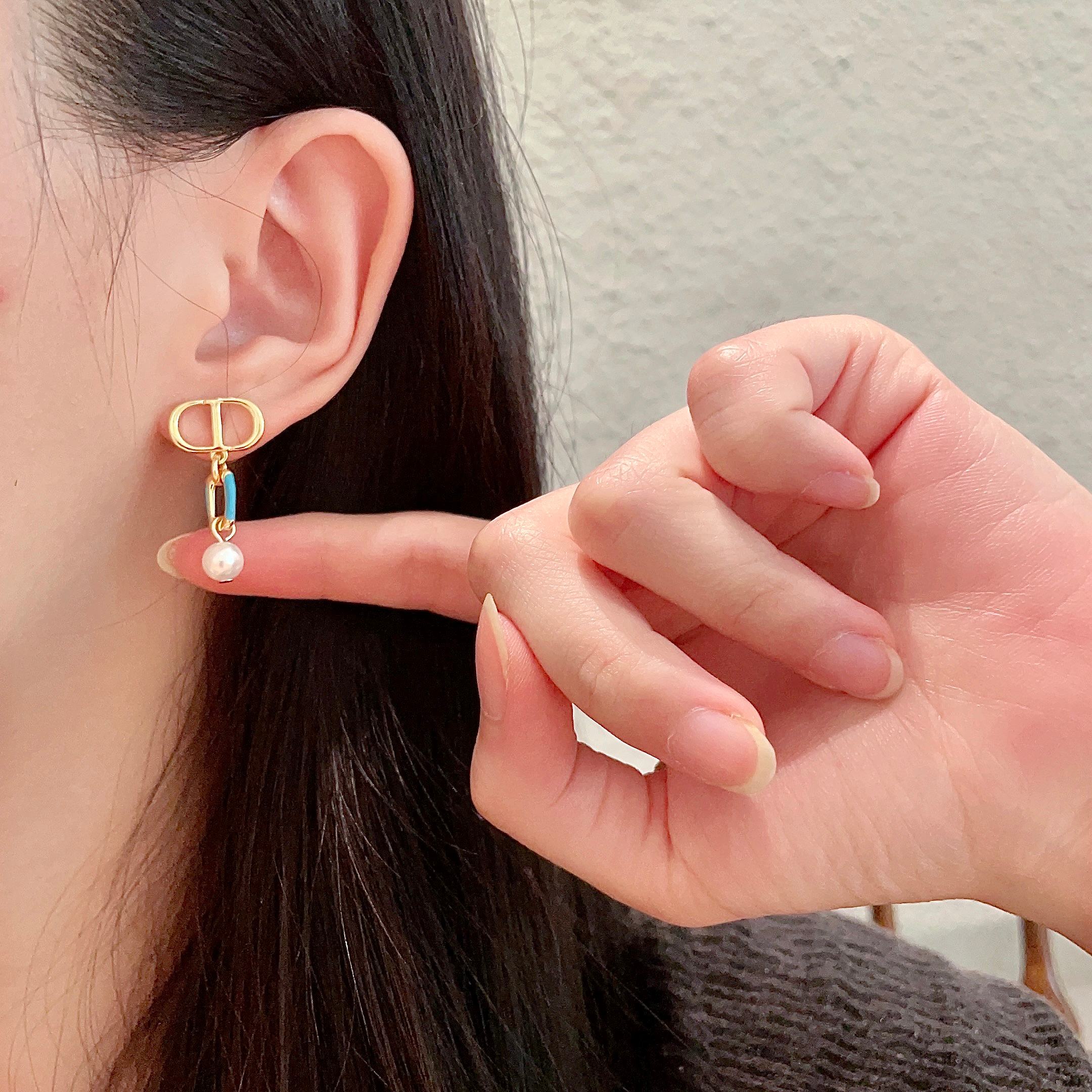 👑Dior 迪奥 中古 耳环 专柜一致上新 精选原版一致 黄铜材质 甜美气质高