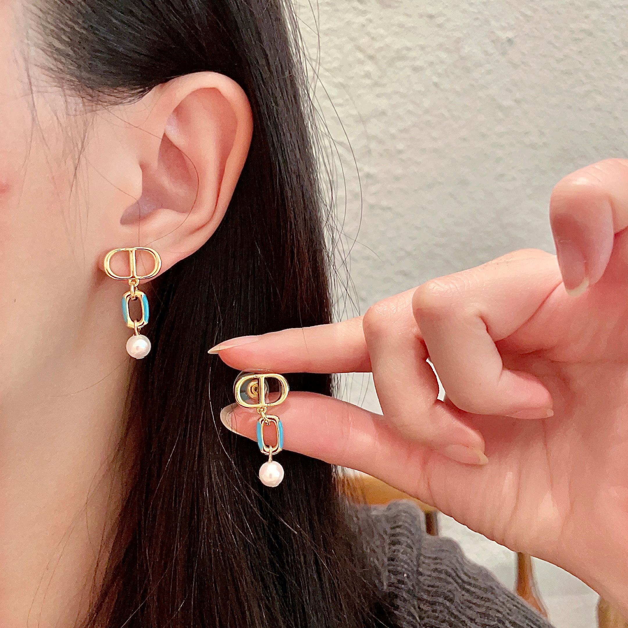 👑Dior 迪奥 中古 耳环 专柜一致上新 精选原版一致 黄铜材质 甜美气质高