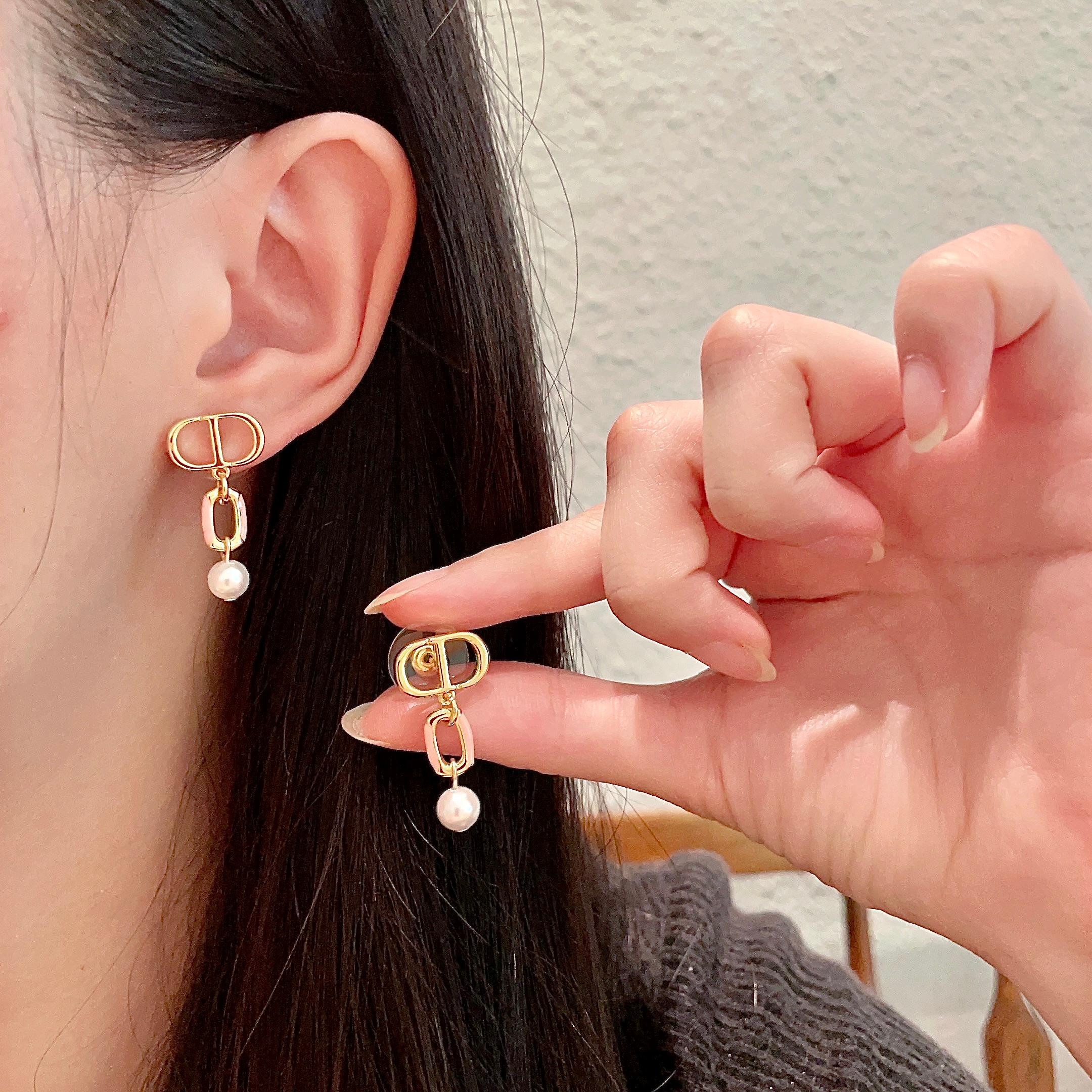 👑Dior 迪奥 中古 耳环 专柜一致上新 精选原版一致 黄铜材质 甜美气质高