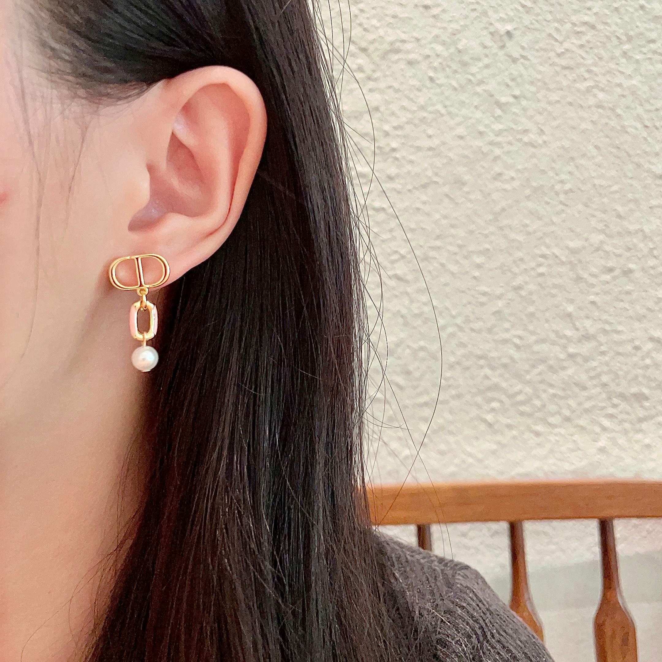 👑Dior 迪奥 中古 耳环 专柜一致上新 精选原版一致 黄铜材质 甜美气质高