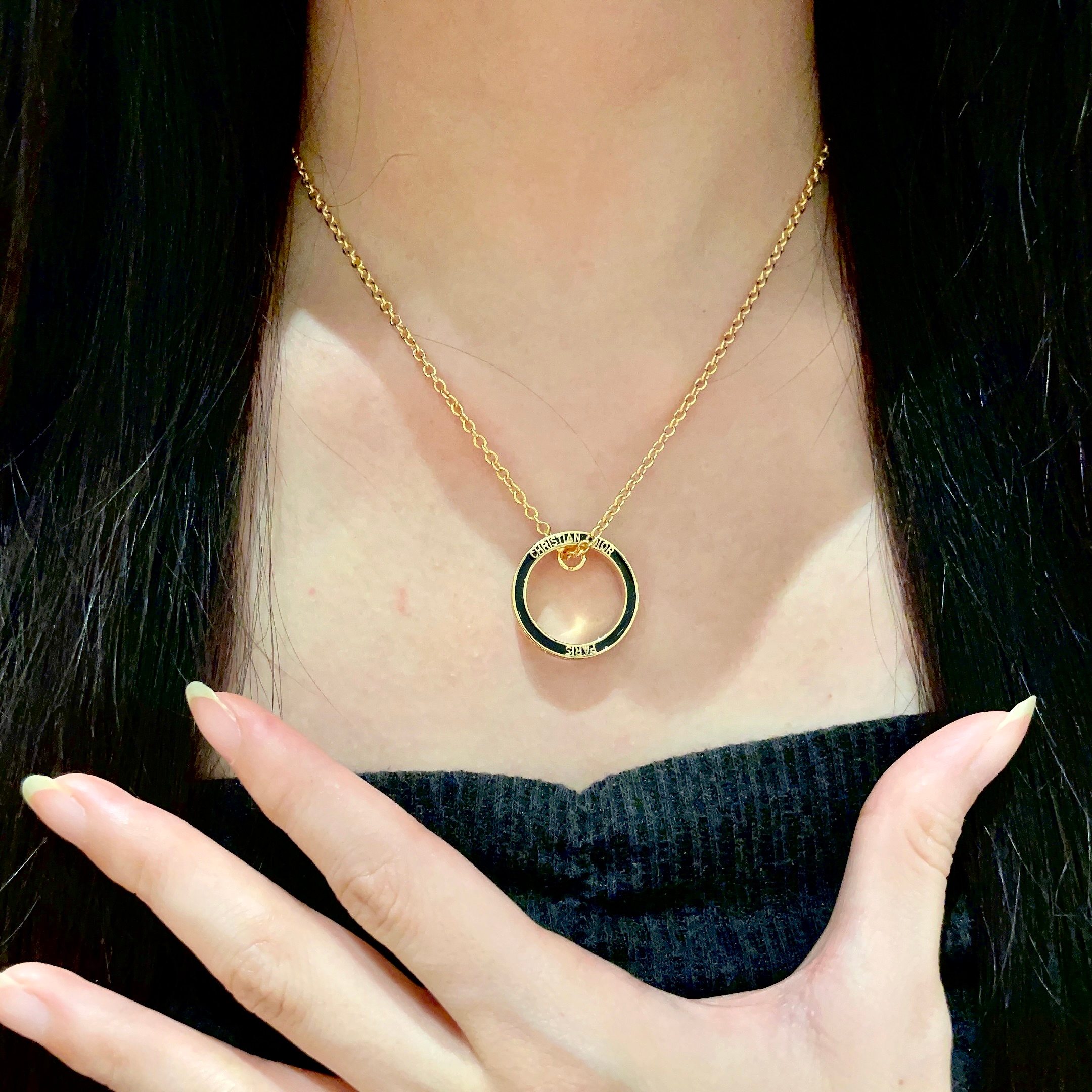 👑Dior 迪奥  中古 项链 专柜一致上新 精选原版一致 黄铜材质 甜美气质高雅.