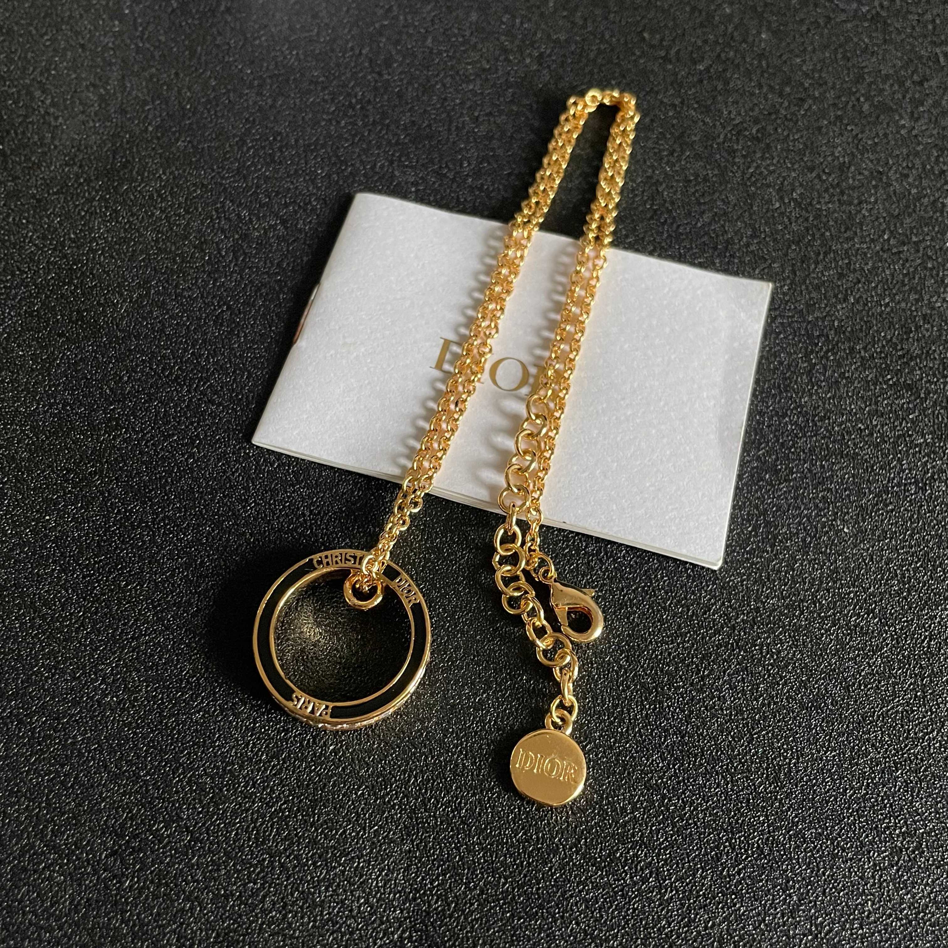 👑Dior 迪奥  中古 项链 专柜一致上新 精选原版一致 黄铜材质 甜美气质高雅.