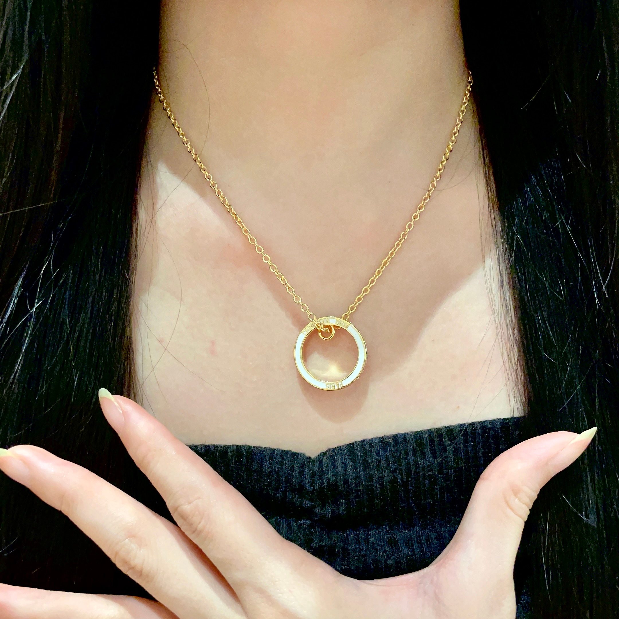👑Dior 迪奥  中古 项链 专柜一致上新 精选原版一致 黄铜材质 甜美气质高雅.