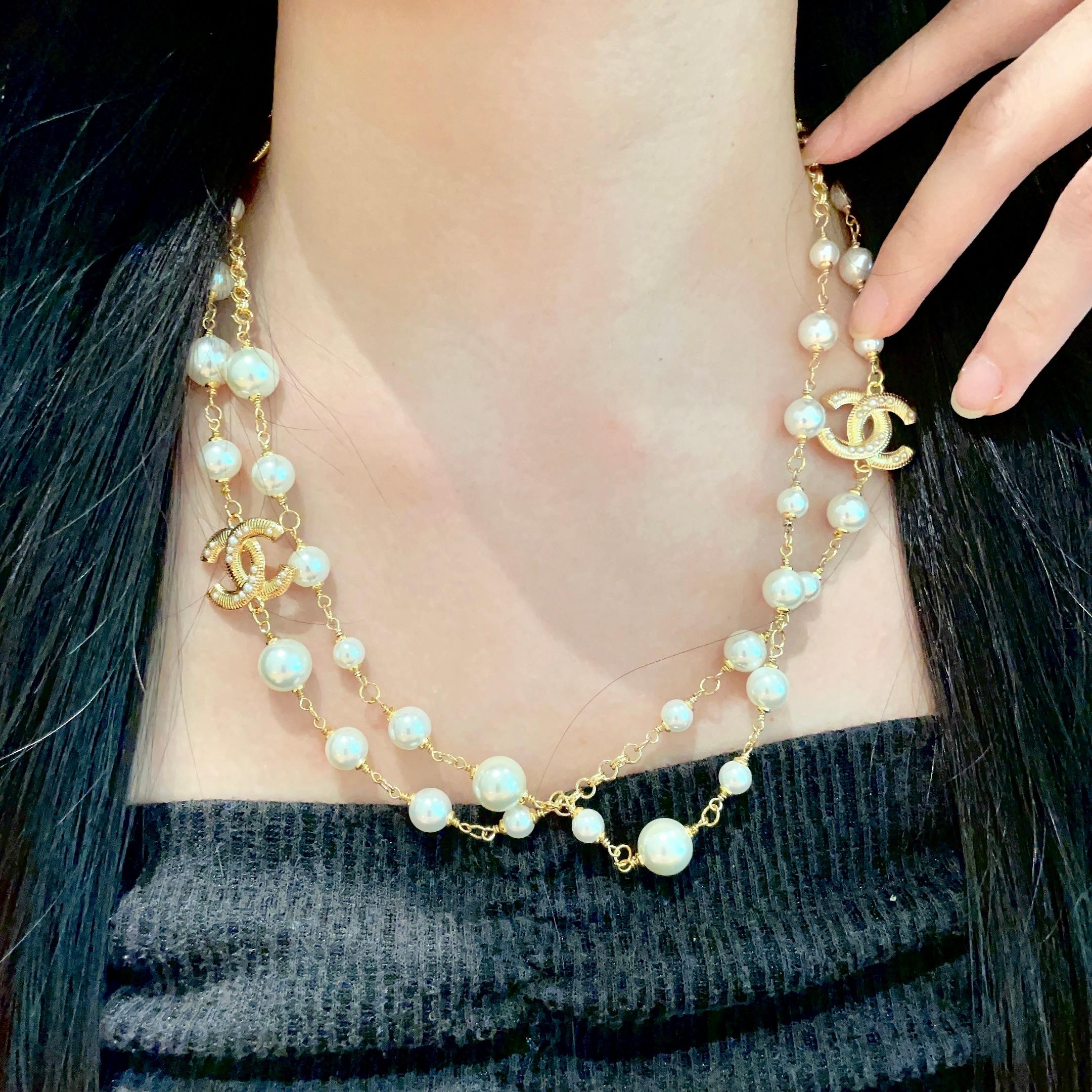  Chanel香奈儿 中古 字母项链👀小香家的款式真心无需多介绍😘🎶每一款都超好看，精致大方，非常显气质