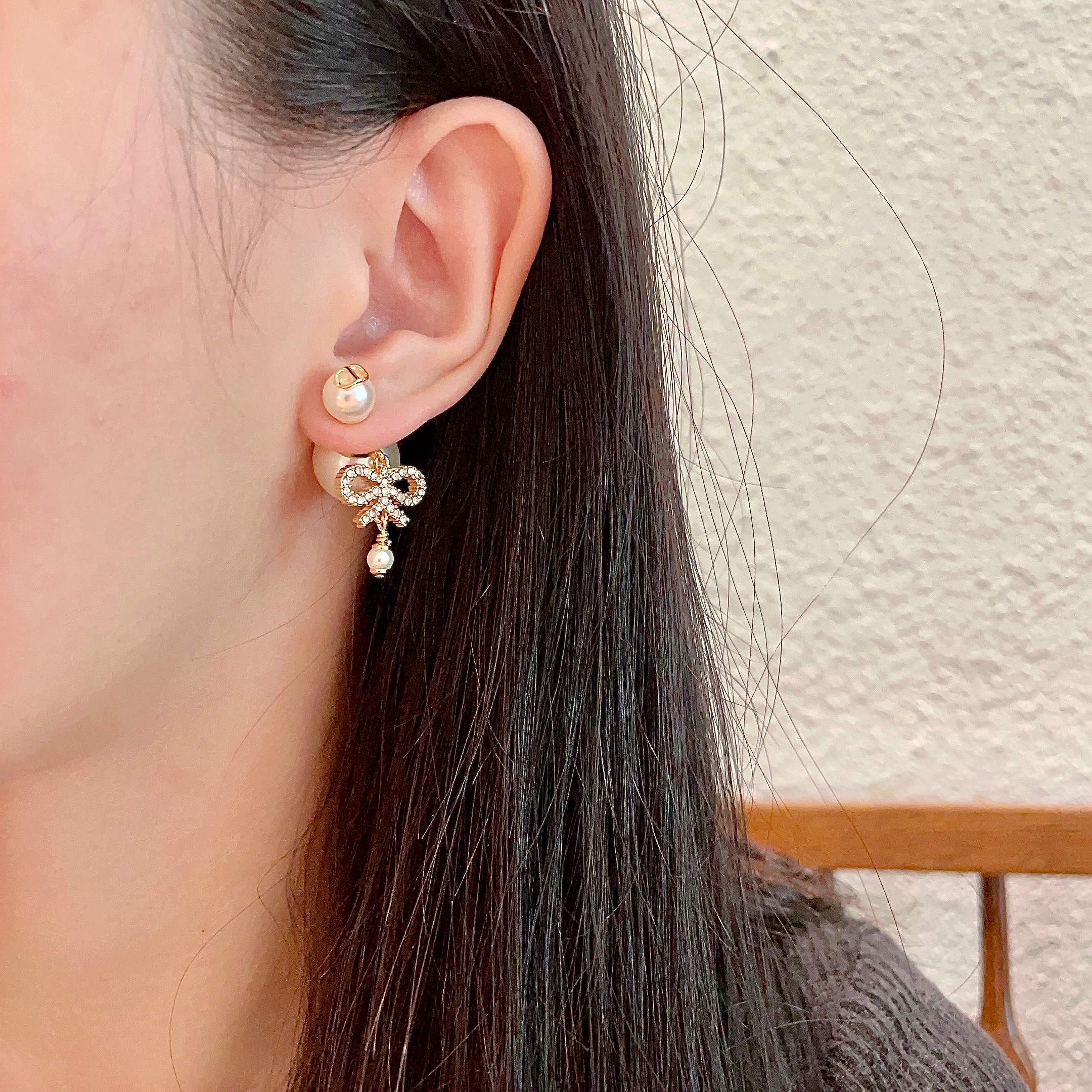 👑Dior 迪奥 中古 耳环 专柜一致上新 精选原版一致 黄铜材质 甜美气质高