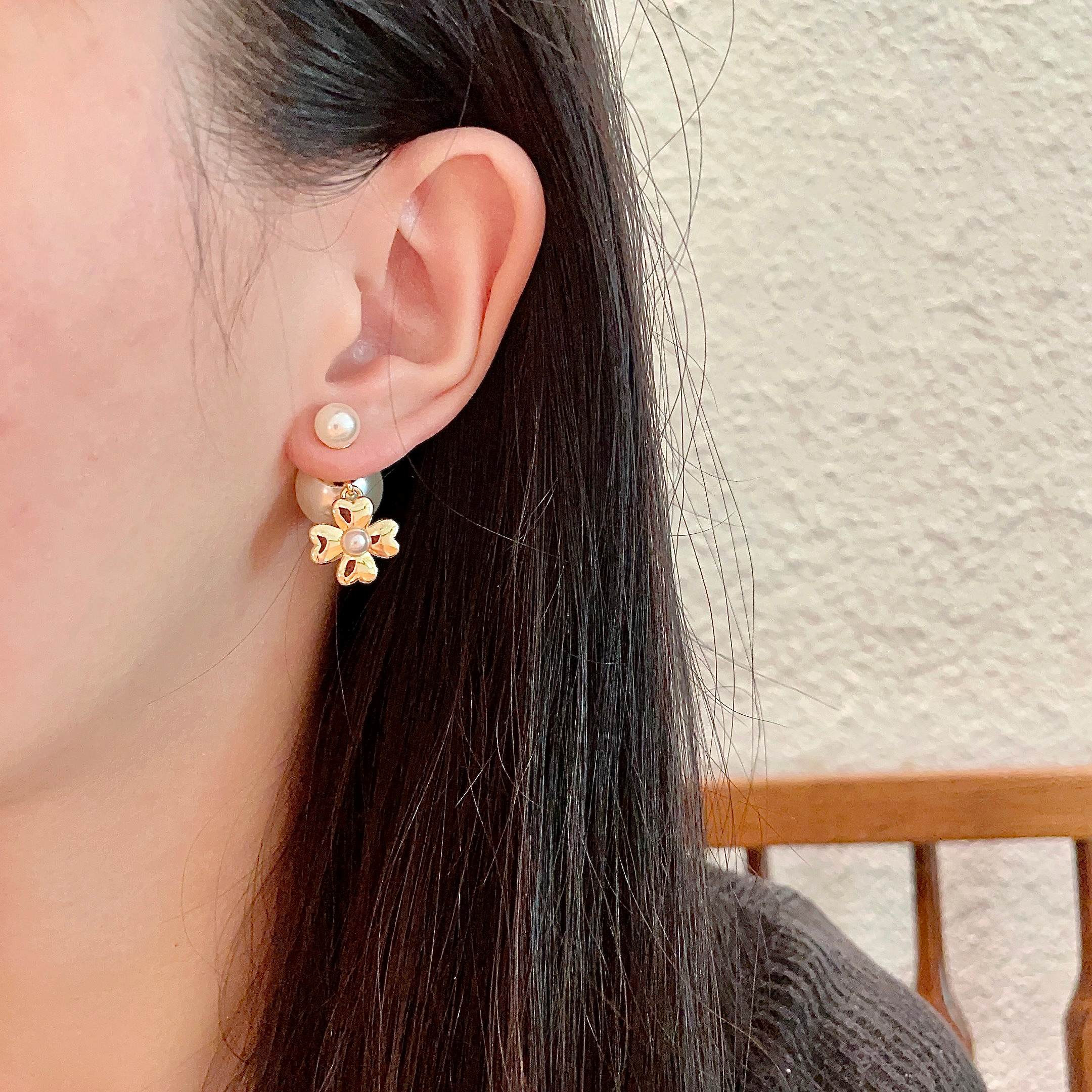 👑Dior 迪奥 中古 耳环 专柜一致上新 精选原版一致 黄铜材质 甜美气质高