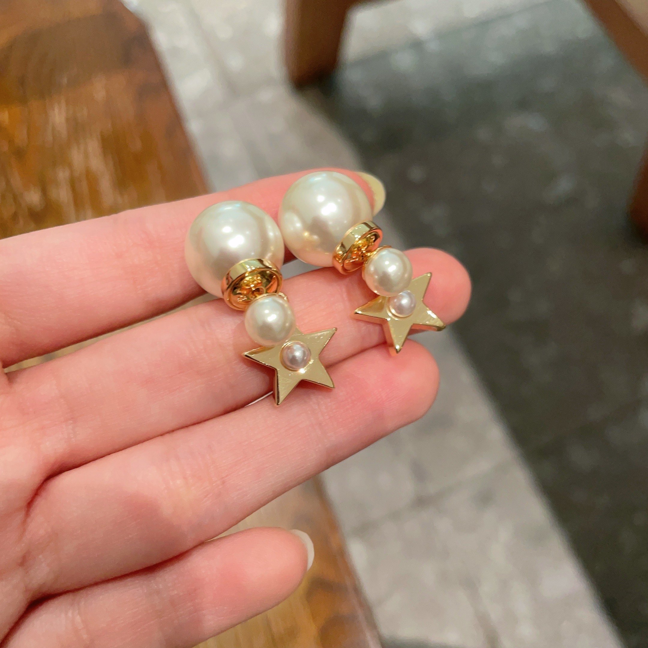 👑Dior 迪奥 中古 耳环 专柜一致上新 精选原版一致 黄铜材质 甜美气质高