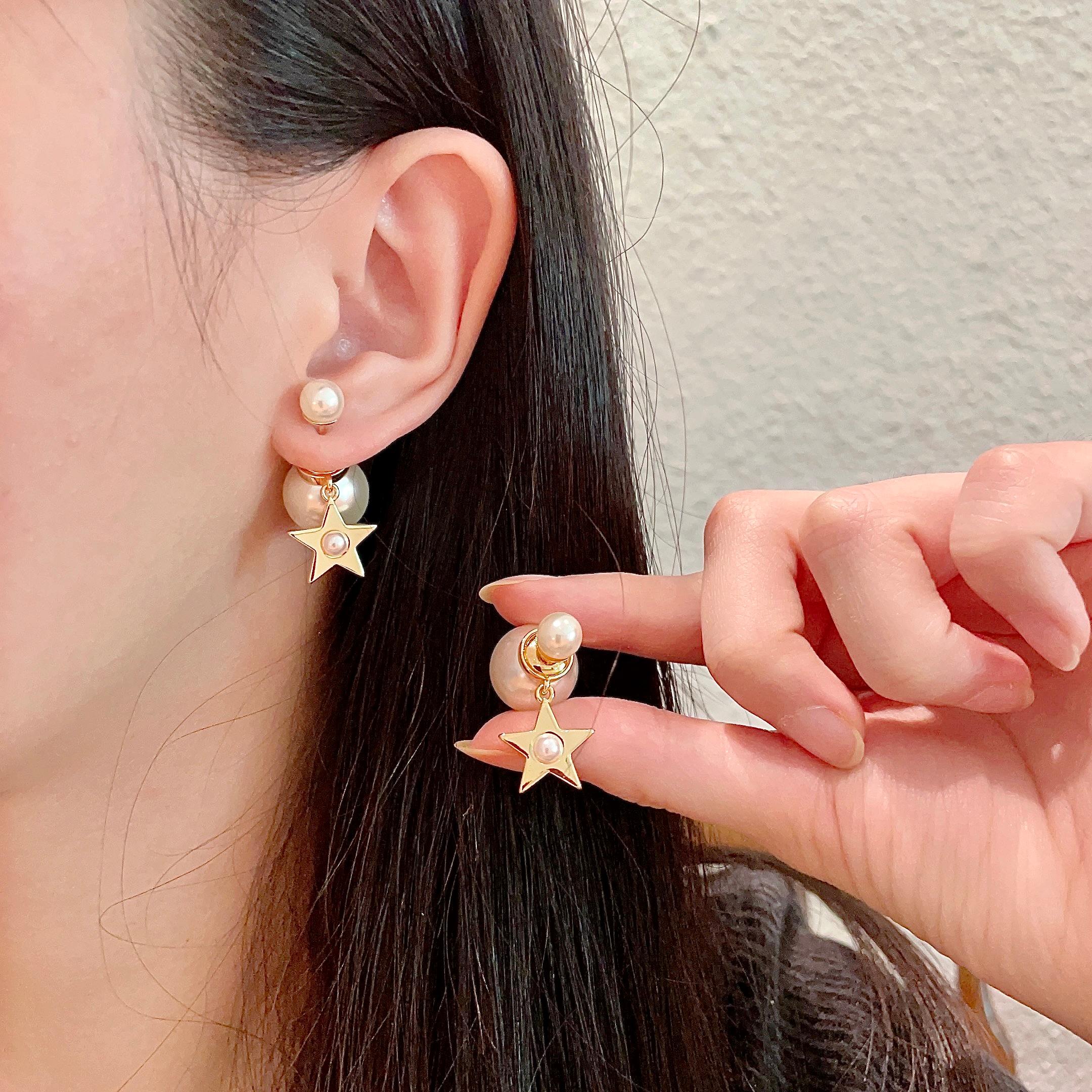 👑Dior 迪奥 中古 耳环 专柜一致上新 精选原版一致 黄铜材质 甜美气质高