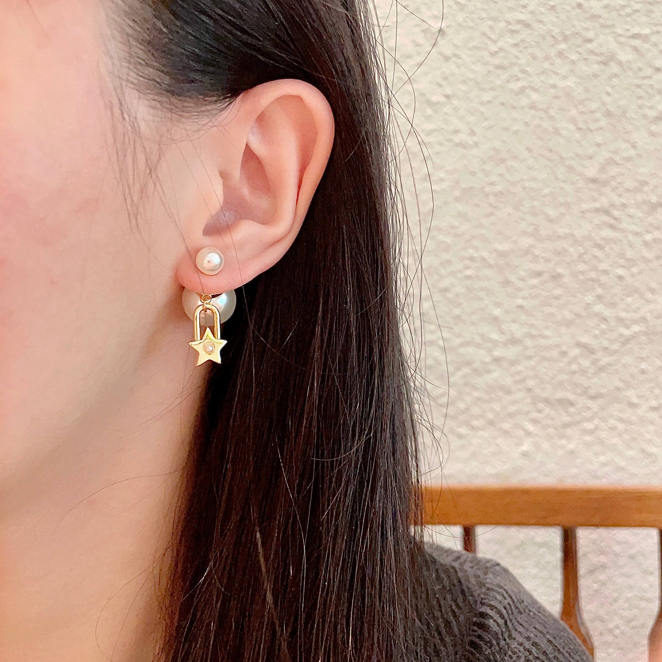 👑Dior 迪奥 中古 耳环 专柜一致上新 精选原版一致 黄铜材质 甜美气质高