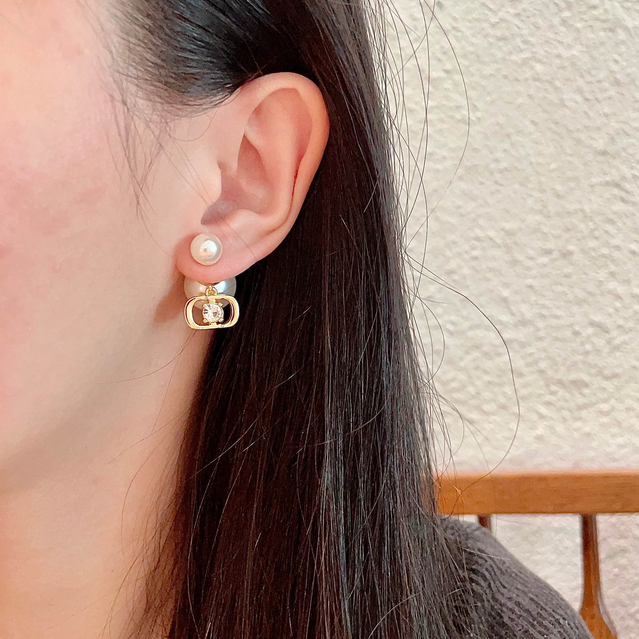 👑Dior 迪奥 中古 耳环 专柜一致上新 精选原版一致 黄铜材质 甜美气质高