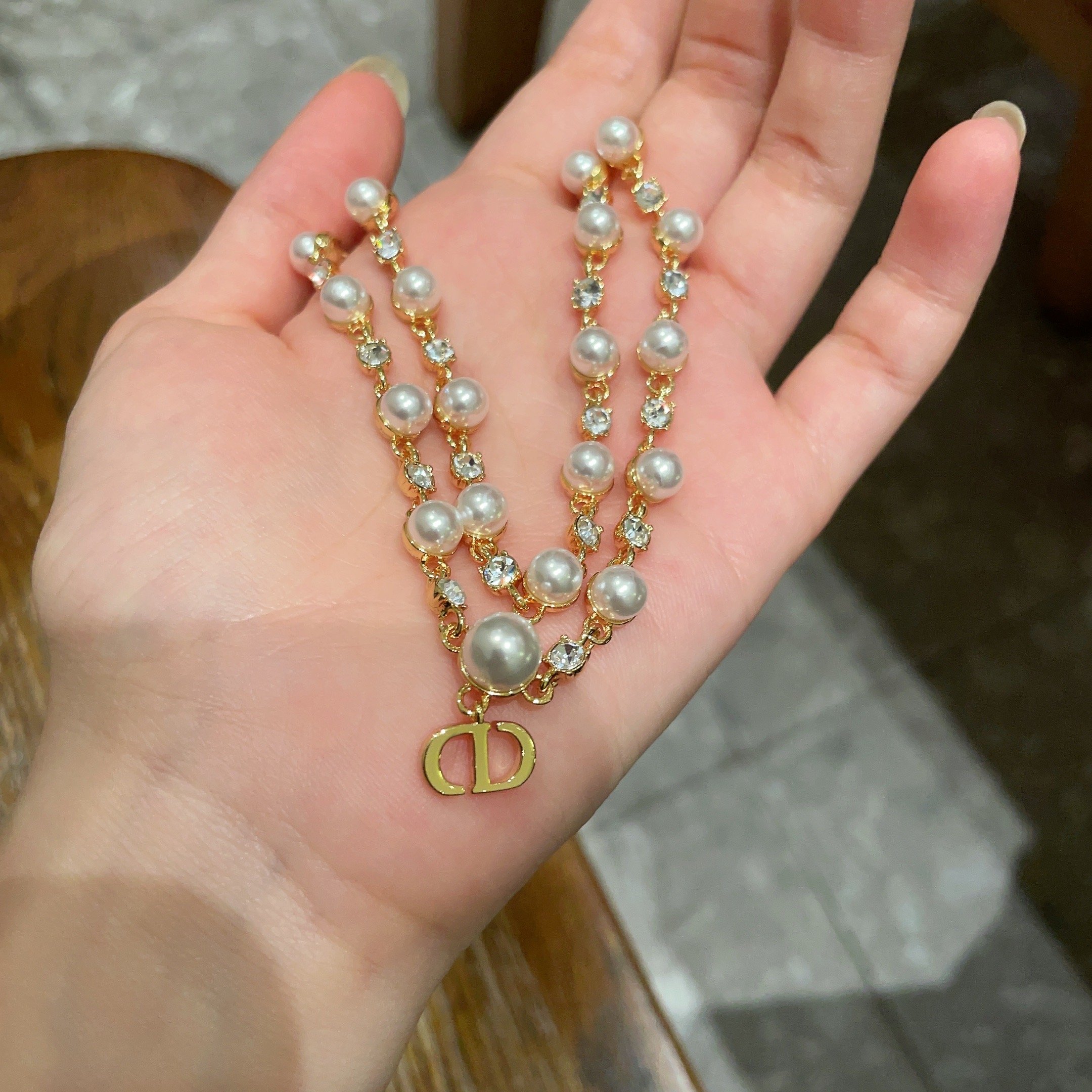 👑Dior 迪奥  中古 项链 专柜一致上新 精选原版一致 黄铜材质 甜美气质高雅.