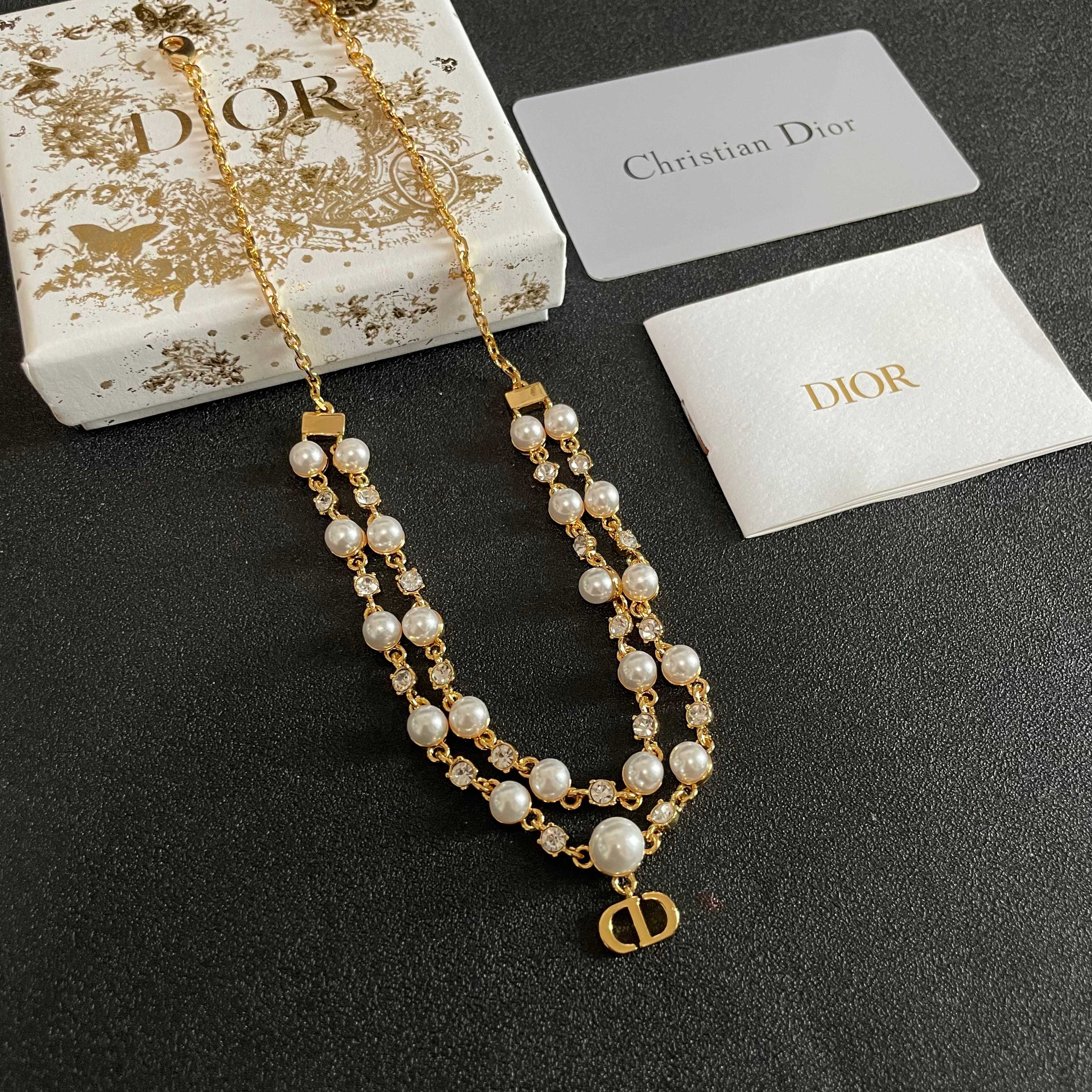 👑Dior 迪奥  中古 项链 专柜一致上新 精选原版一致 黄铜材质 甜美气质高雅.