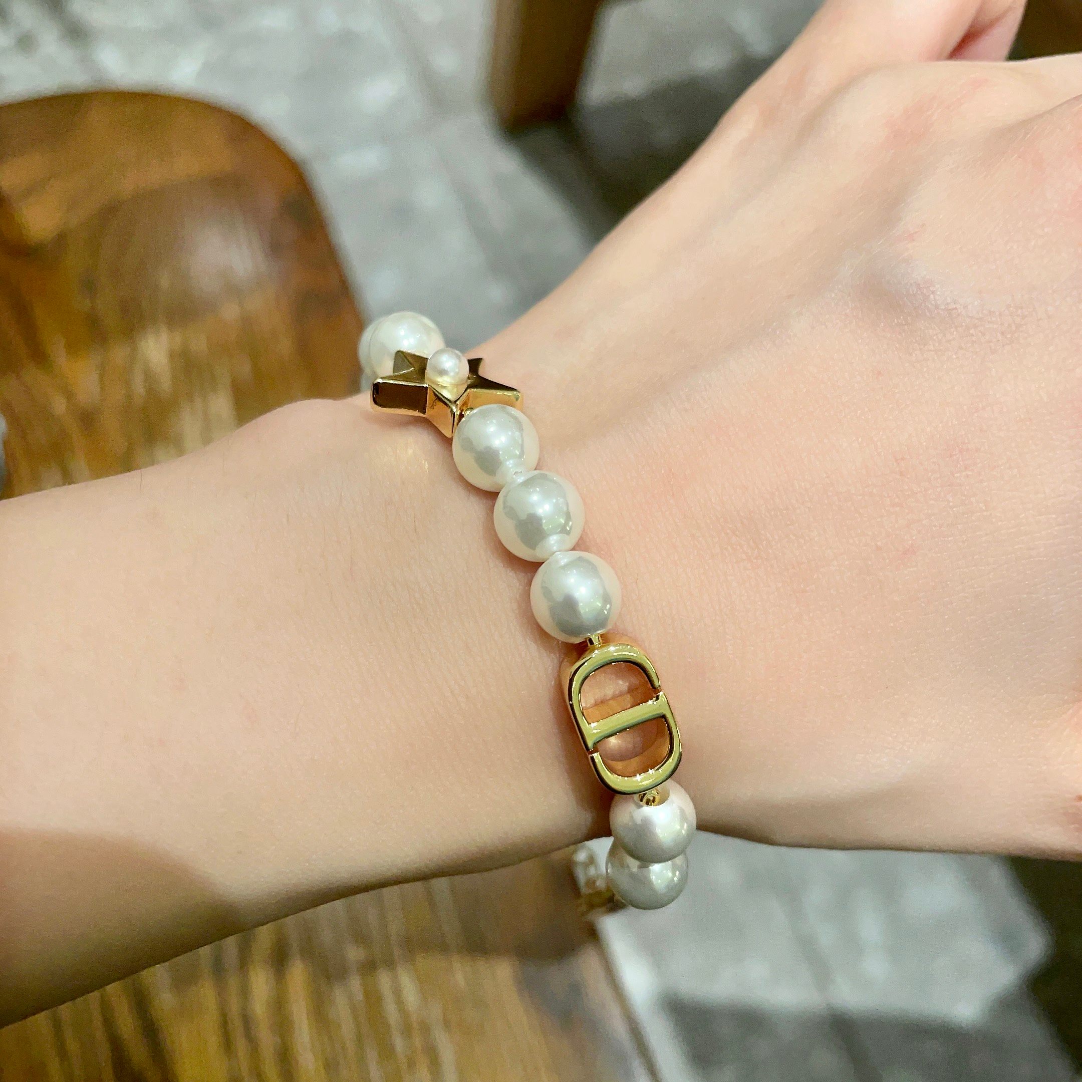 👑Dior 迪奥  中古 手链 专柜一致上新 精选原版一致 黄铜材质 甜美气质高雅.