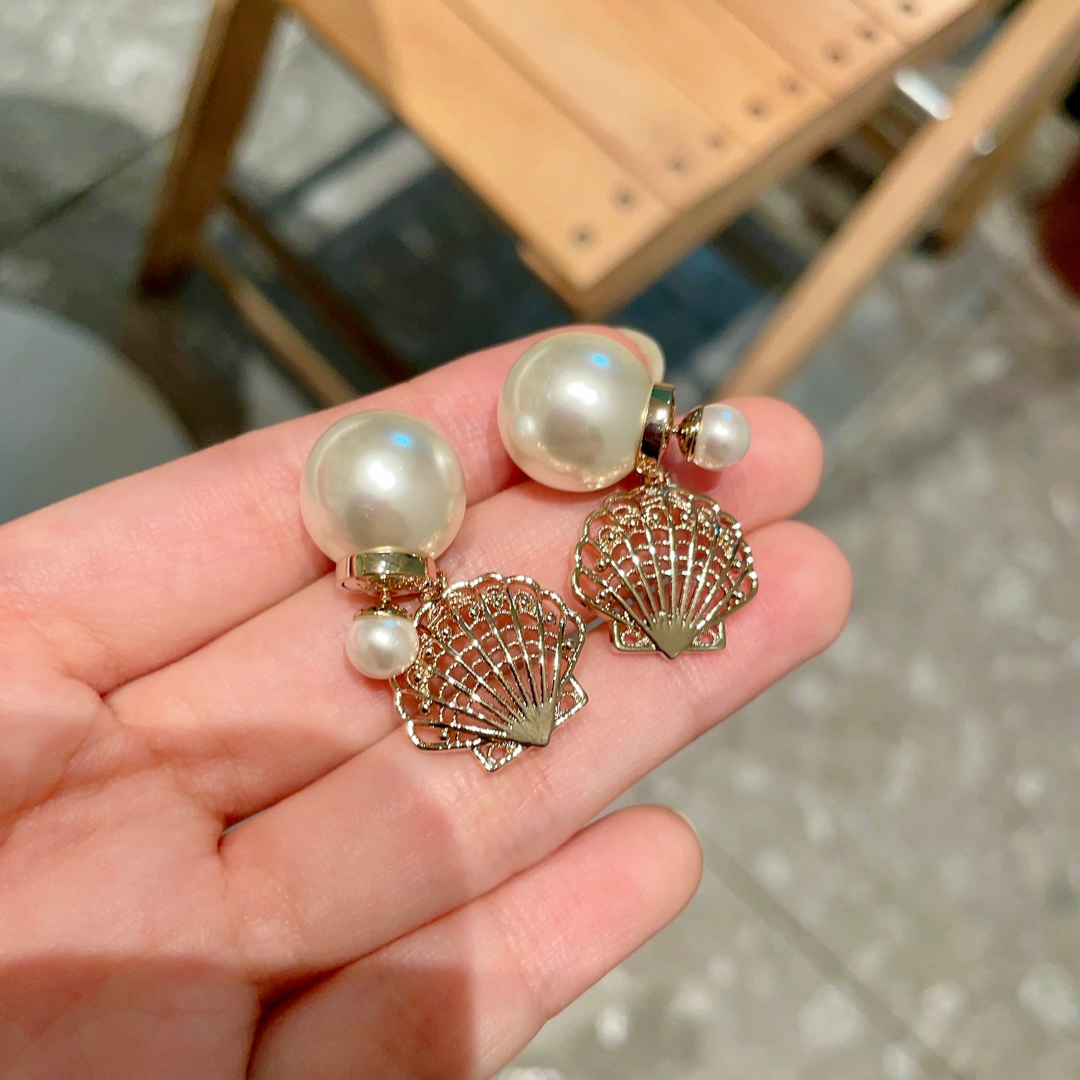 👑Dior 迪奥 中古 耳环 专柜一致上新 精选原版一致 黄铜材质 甜美气质高