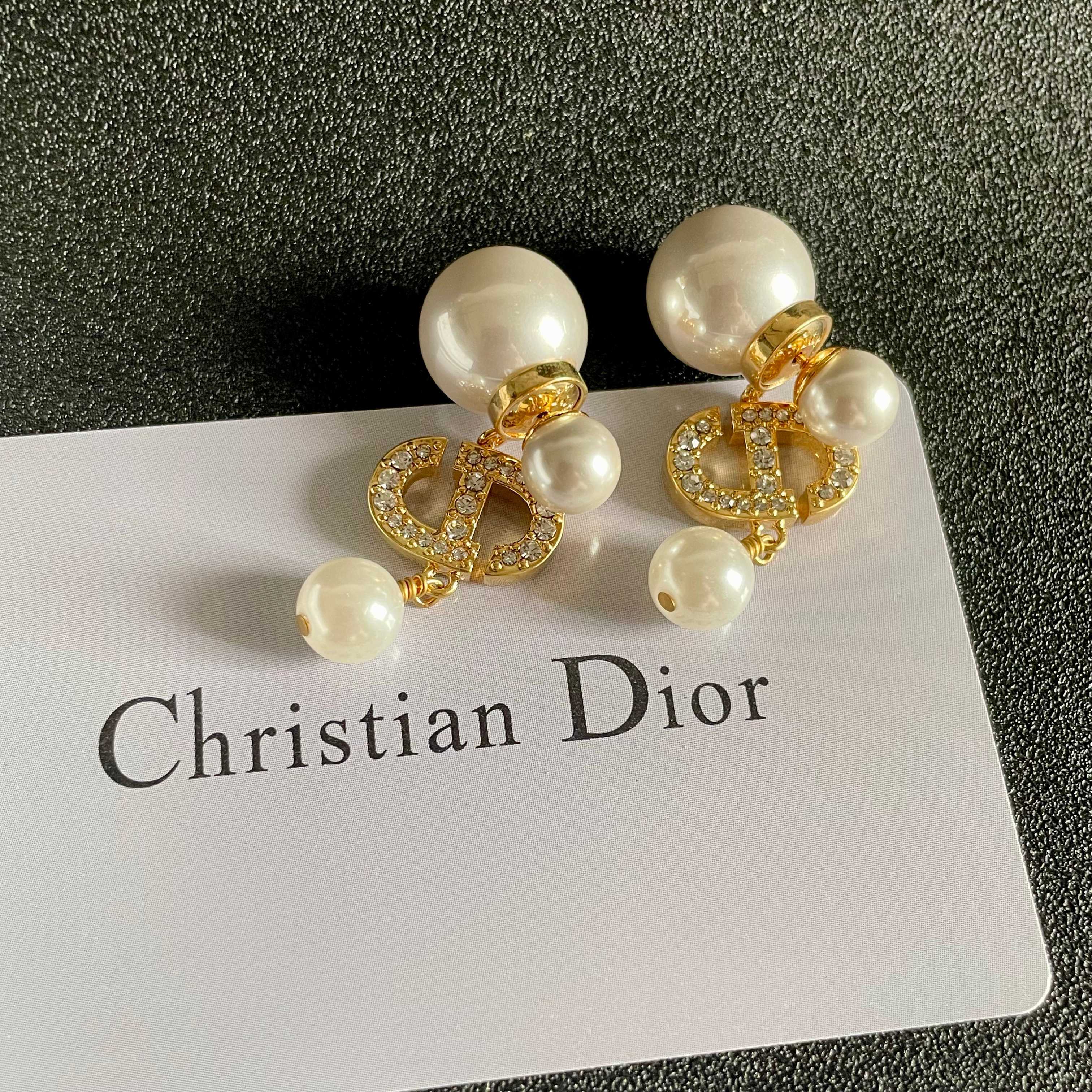 👑Dior 迪奥 中古 耳环 专柜一致上新 精选原版一致 黄铜材质 甜美气质高