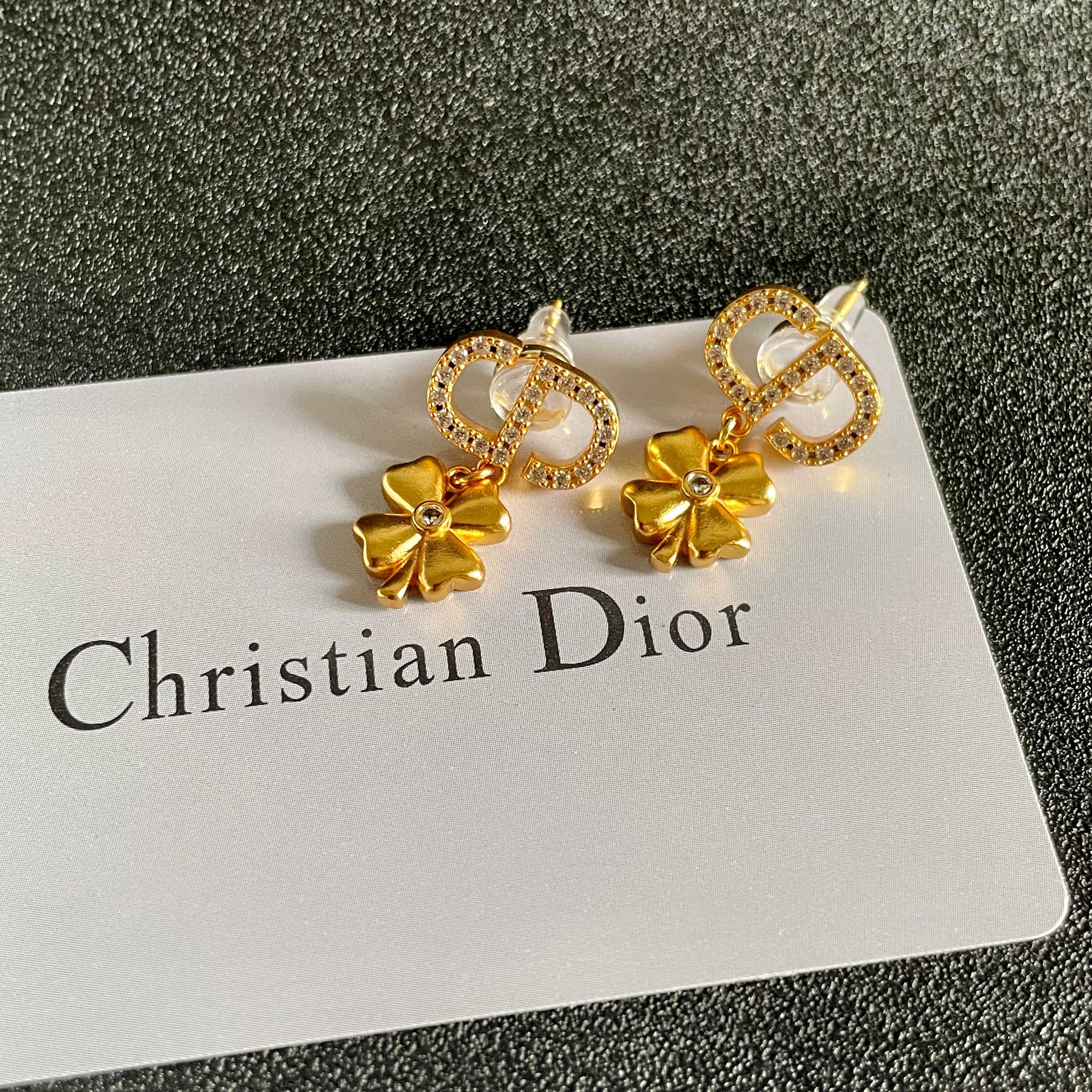 👑Dior 迪奥 中古 耳环 专柜一致上新 精选原版一致 黄铜材质 甜美气质高