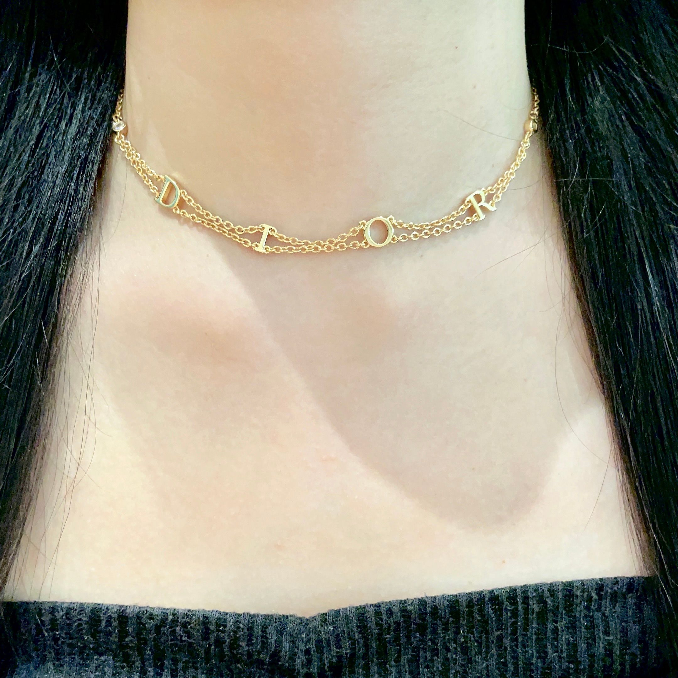 👑Dior 迪奥  中古 项链 专柜一致上新 精选原版一致 黄铜材质 甜美气质高雅.