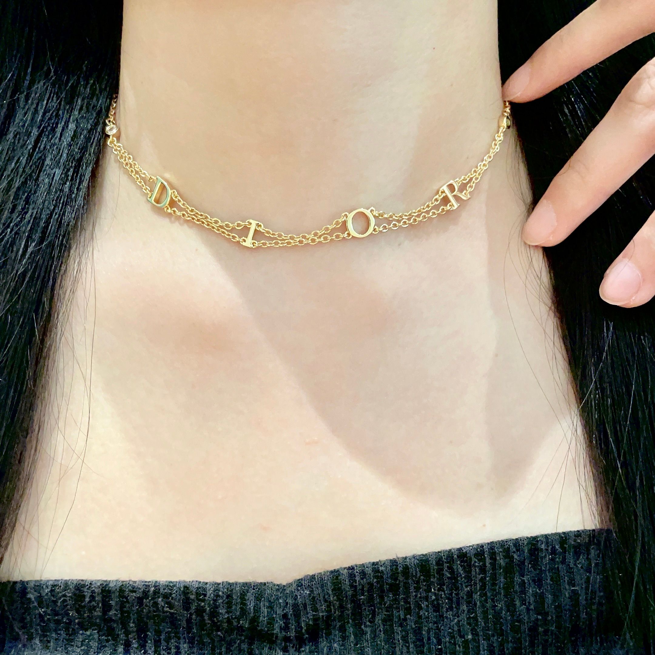 👑Dior 迪奥  中古 项链 专柜一致上新 精选原版一致 黄铜材质 甜美气质高雅.