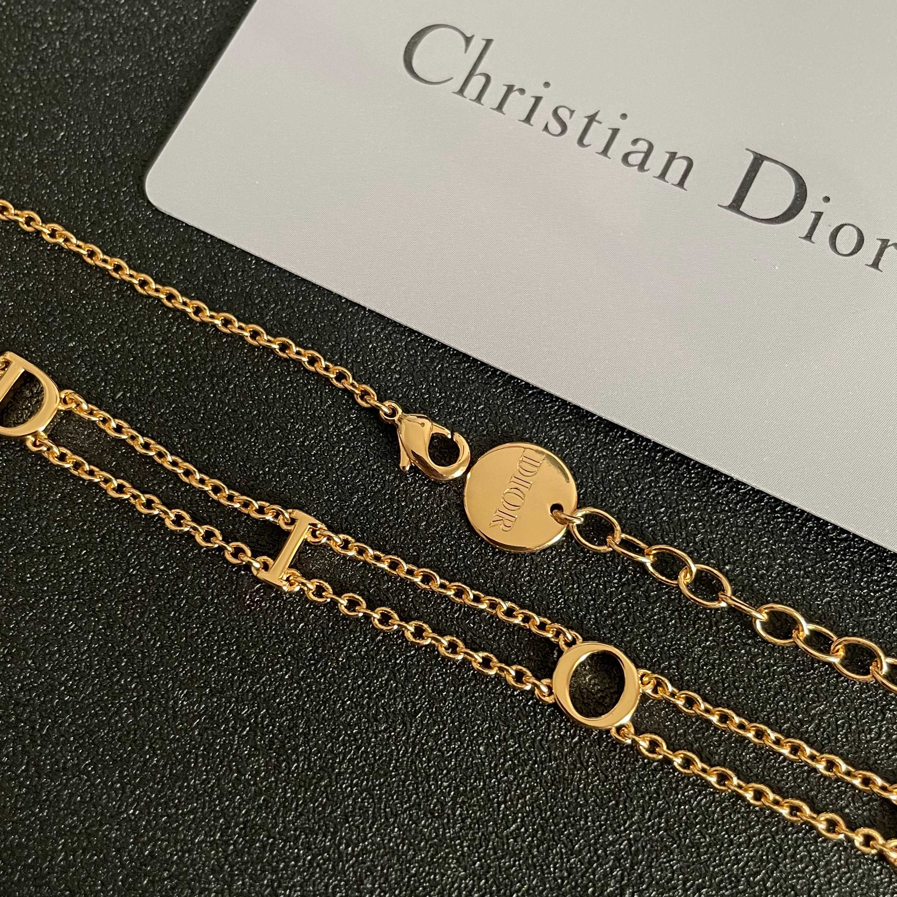 👑Dior 迪奥  中古 项链 专柜一致上新 精选原版一致 黄铜材质 甜美气质高雅.