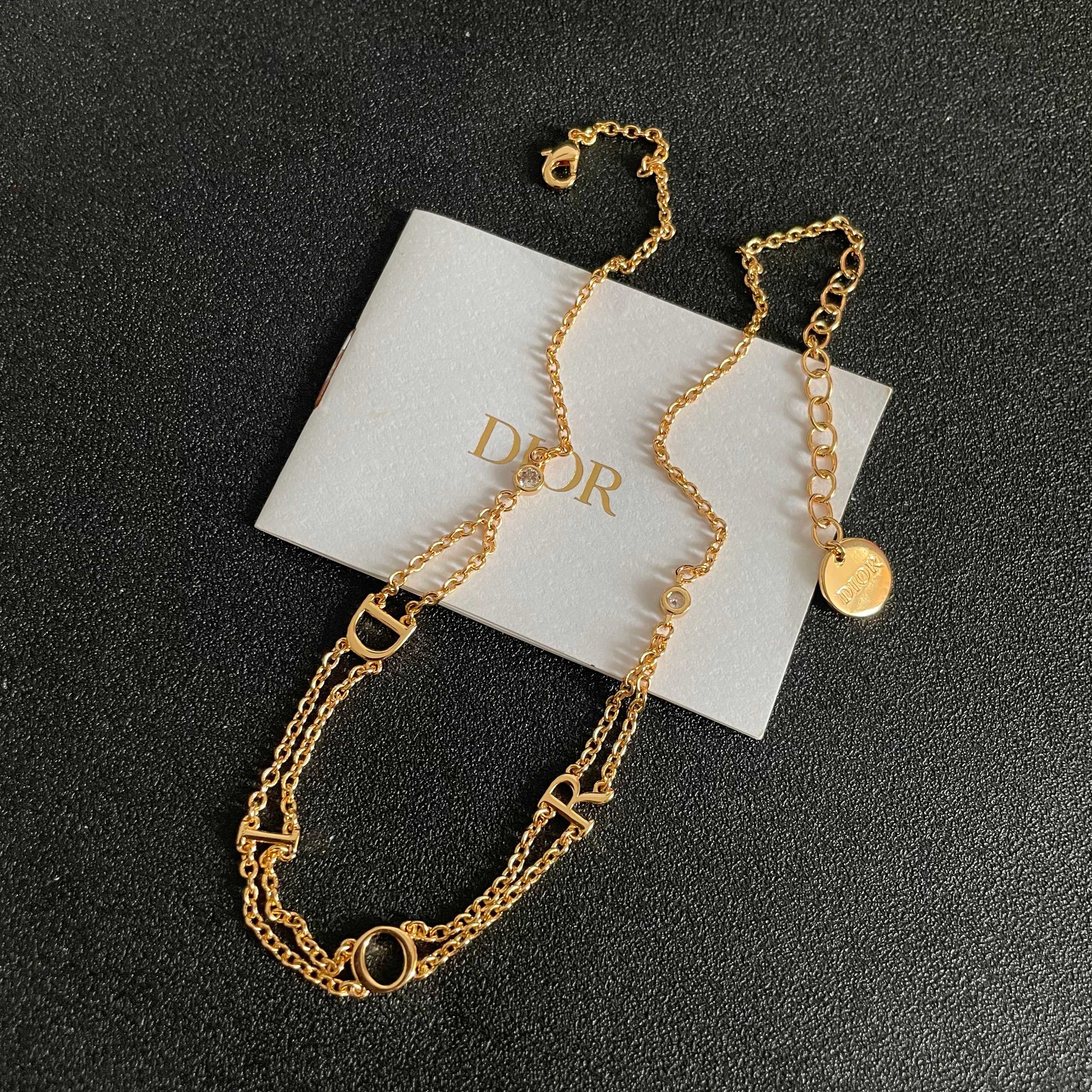 👑Dior 迪奥  中古 项链 专柜一致上新 精选原版一致 黄铜材质 甜美气质高雅.