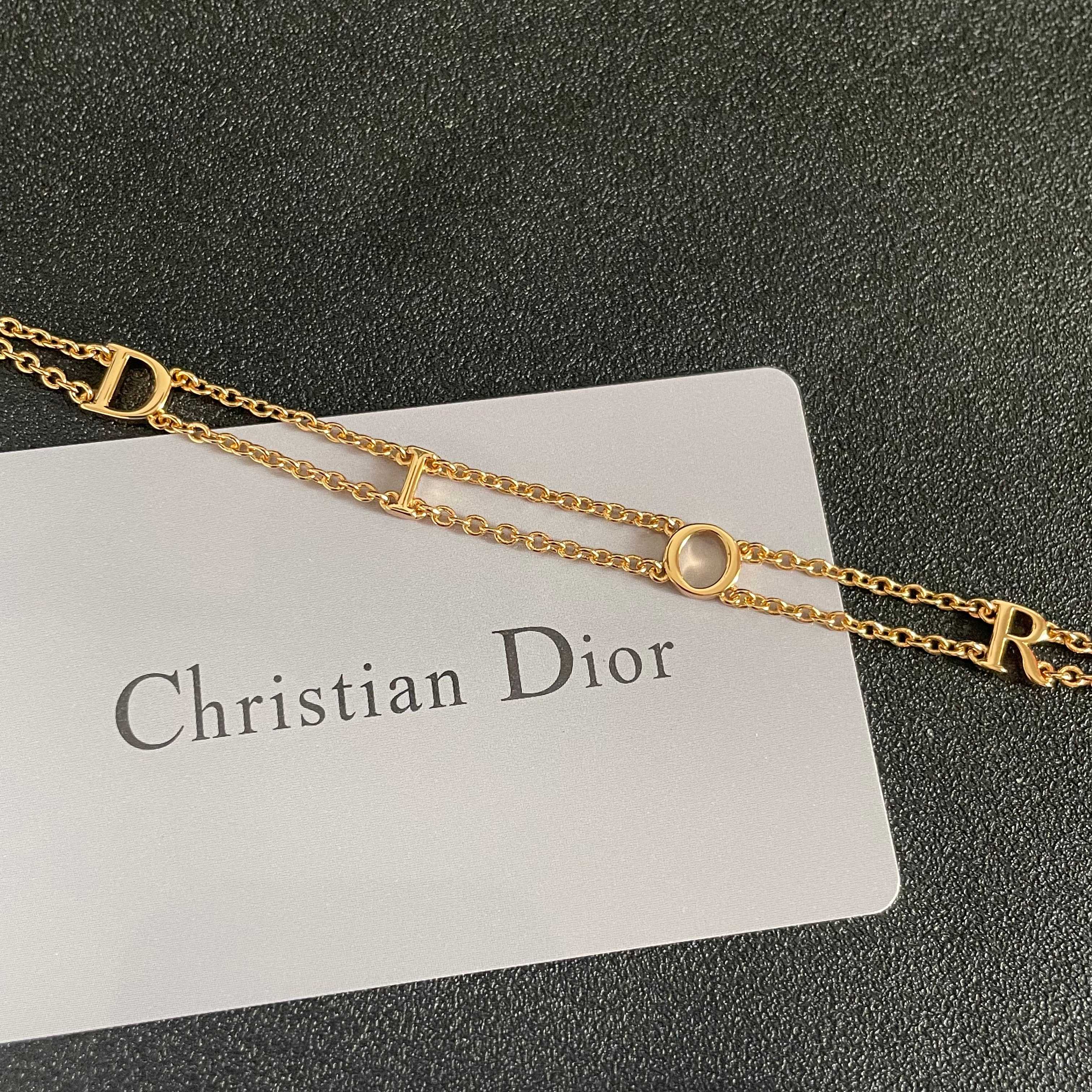 👑Dior 迪奥  中古 项链 专柜一致上新 精选原版一致 黄铜材质 甜美气质高雅.