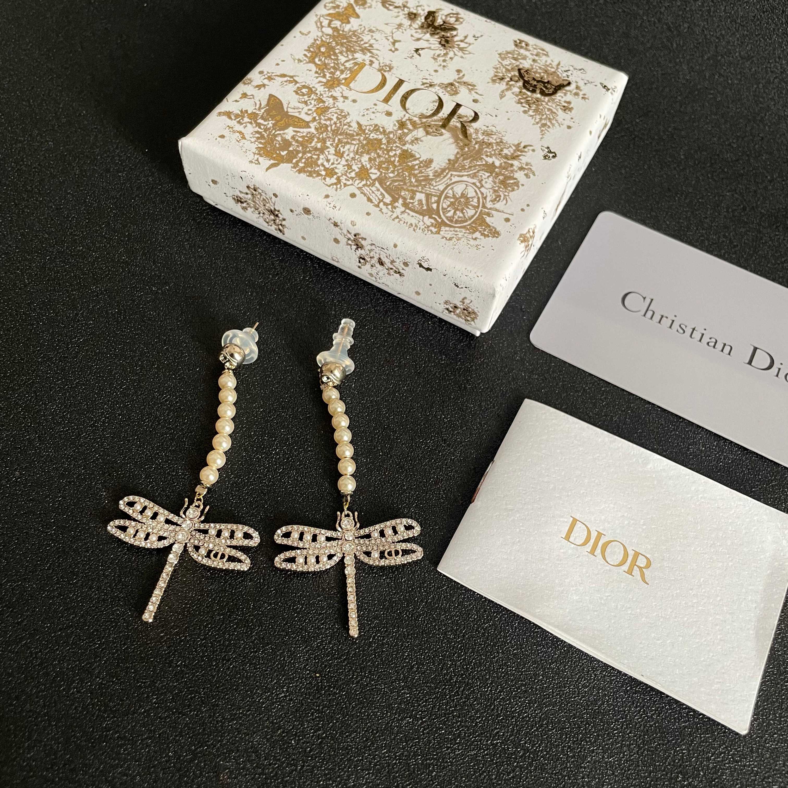 👑Dior 迪奥 中古 耳环 专柜一致上新 精选原版一致 黄铜材质 甜美气质高