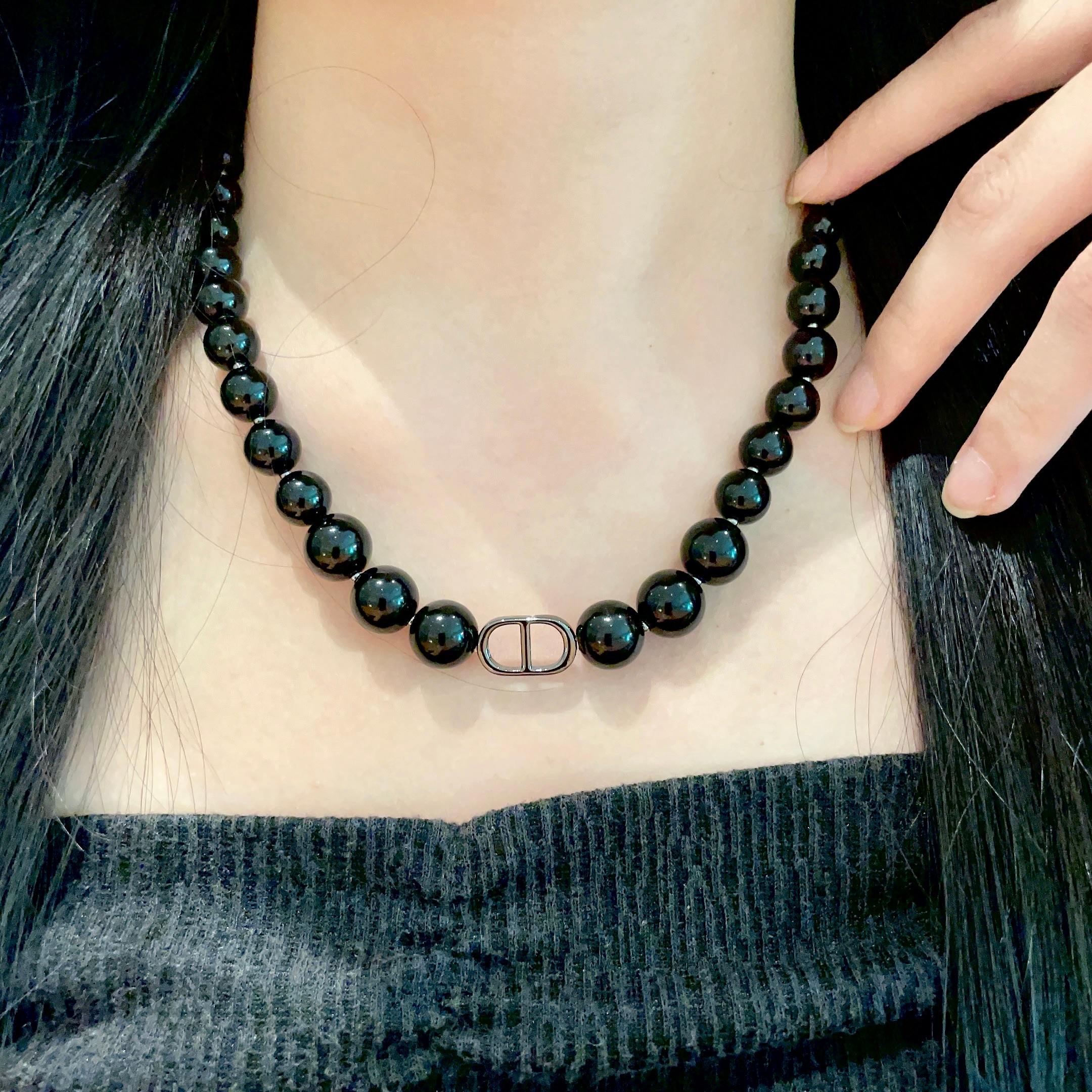 👑Dior 迪奥  中古 项链 专柜一致上新 精选原版一致 黄铜材质 甜美气质高雅.