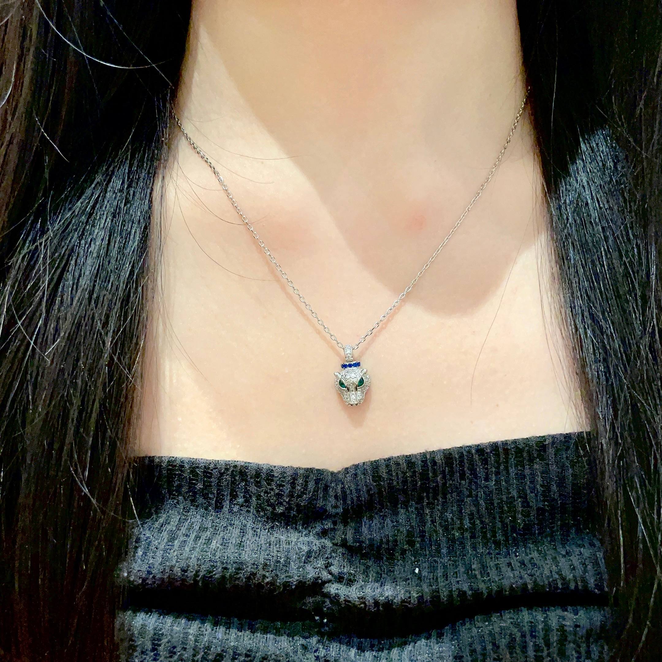 💘新款白金卡地亚豹头项链，超厚实 超霸气豹👍原版logo字印 独特设计😱😍男女通用，豹子 👫情侣款， 超