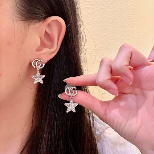Gucci Double G Star Drop Earrings. Brass and Sterling Silver. New Collection 1 Gucci Double G Star Drop Earrings. Brass and Sterling Silver. New Collection