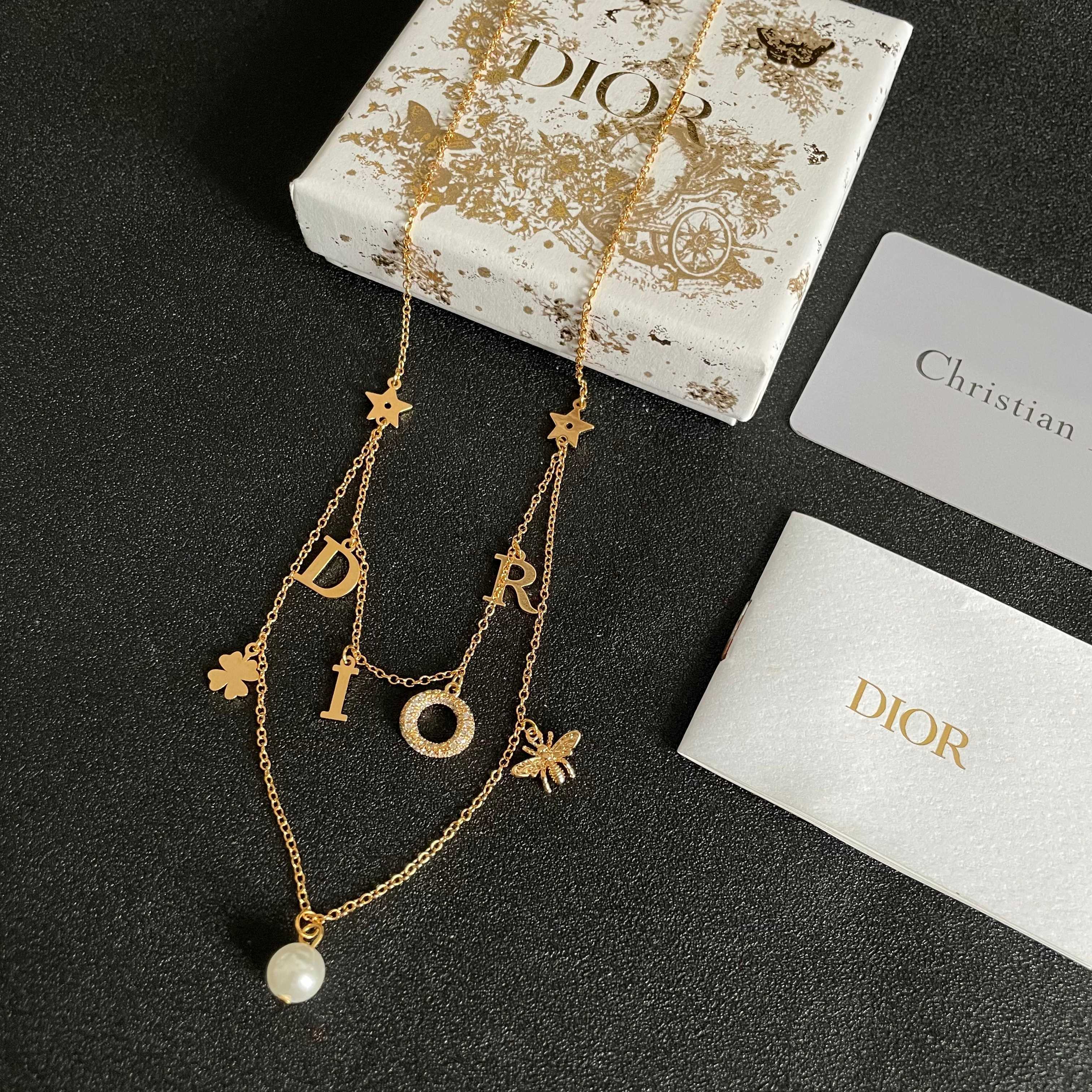 👑Dior 迪奥 中古 项链 专柜一致上新 精选原版一致 黄铜材质 甜美气质高雅.