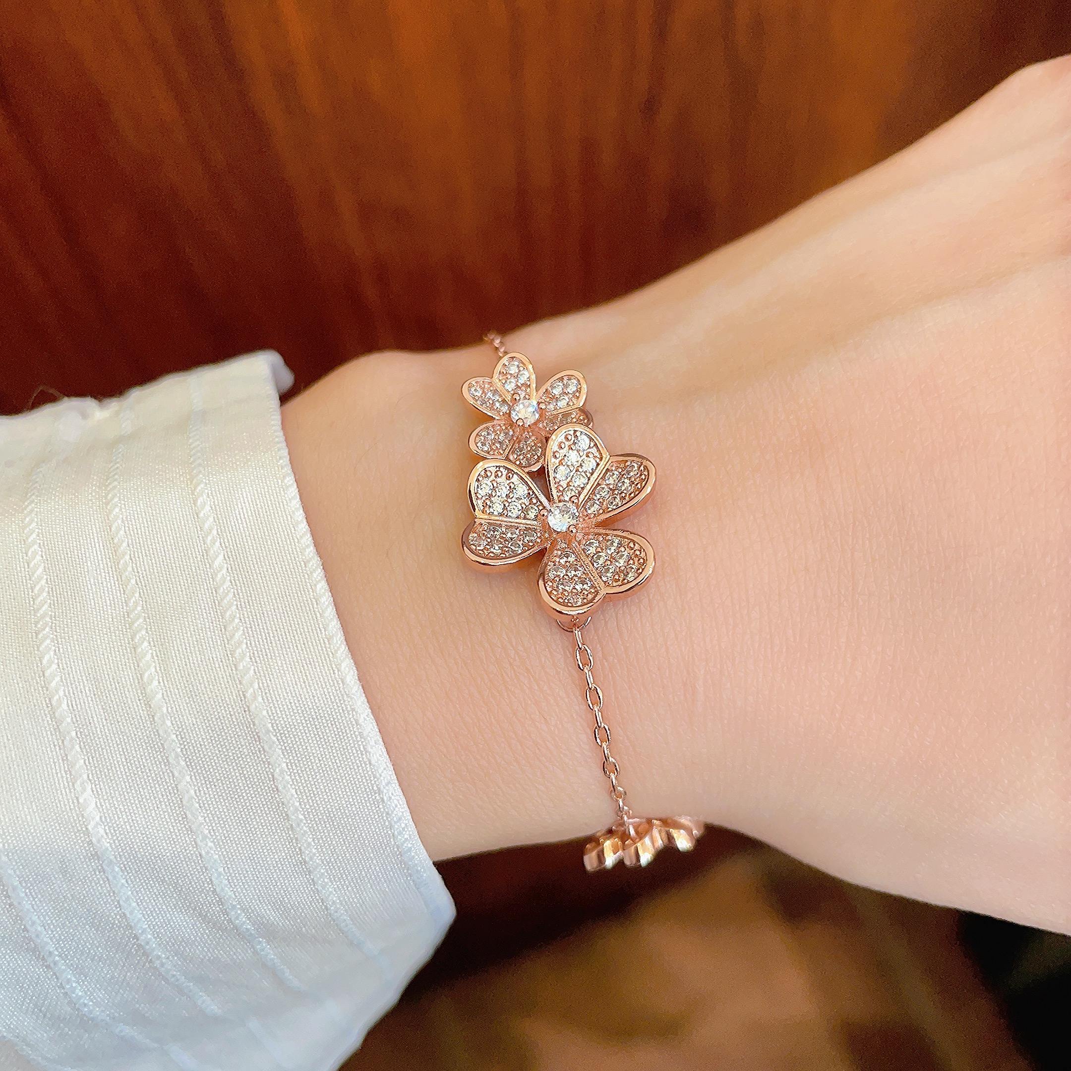Van Cleef Arpels Pulsera Frivole Oro rosa diamante transparente 17cm 17cm 2