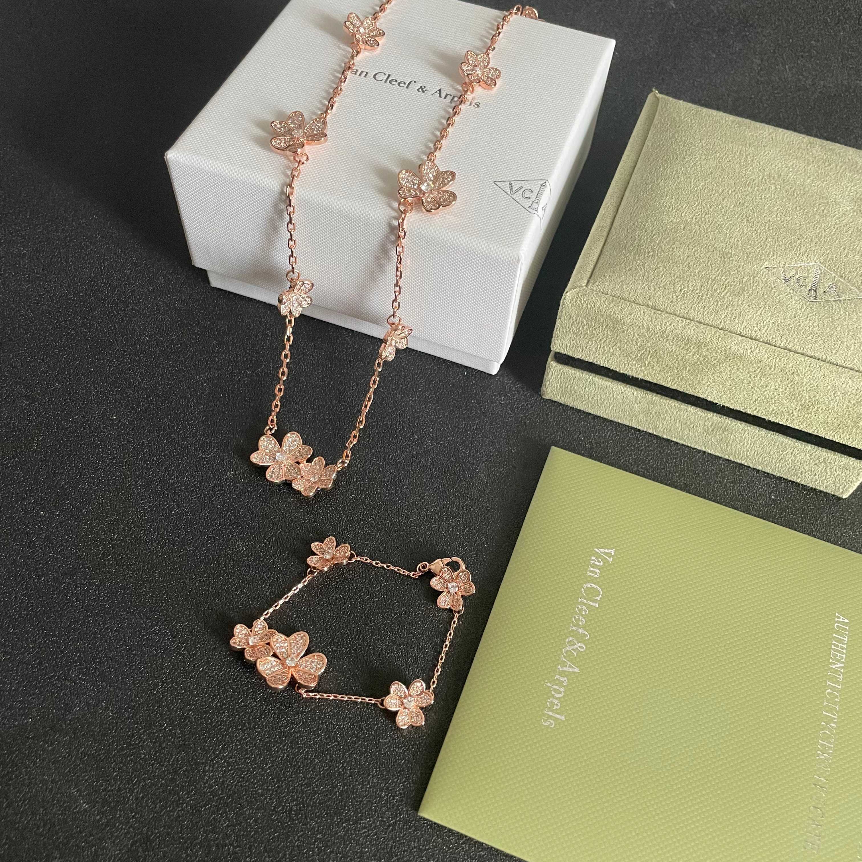 Van Cleef Arpels Frivole necklace Rose gold diamond 42cm