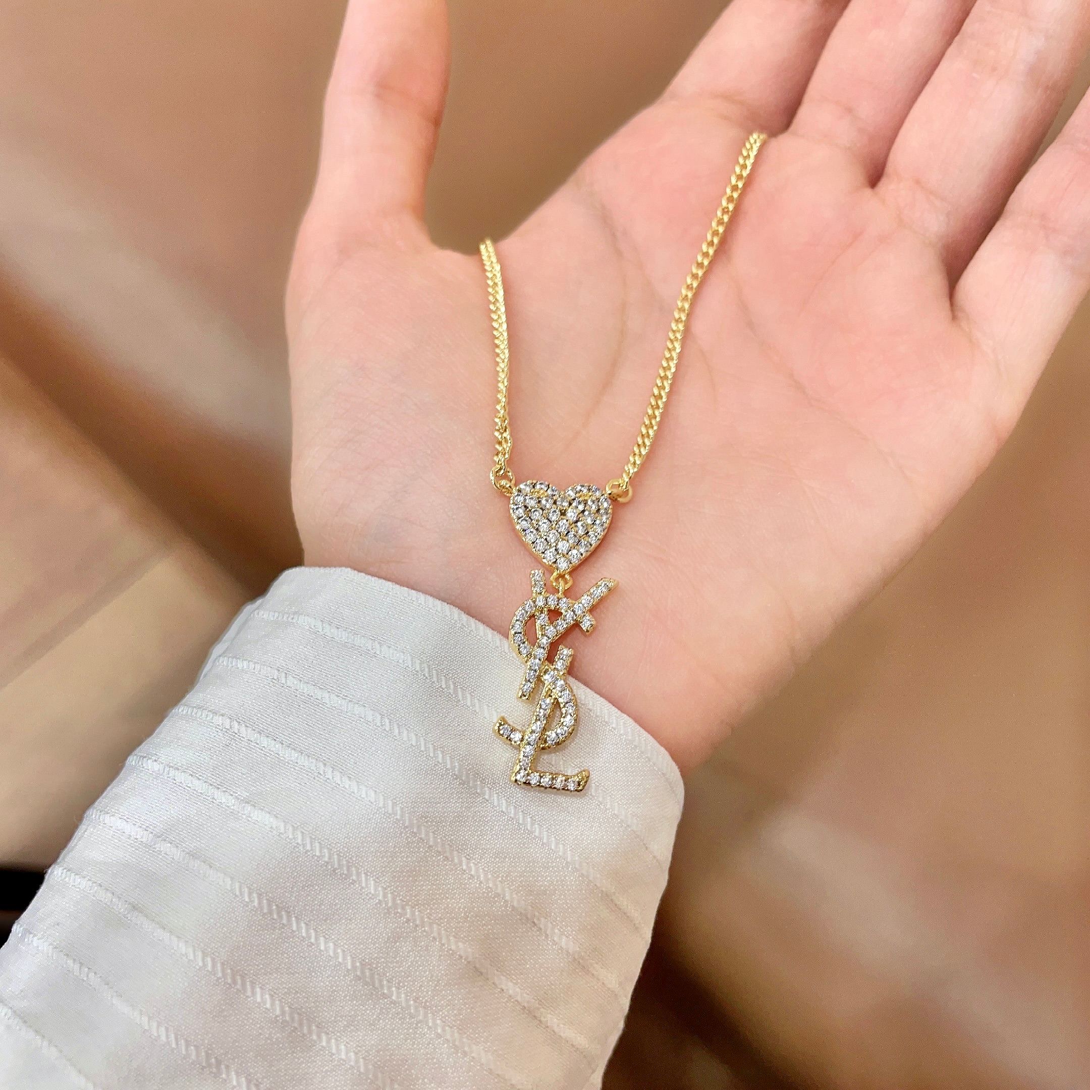 Saint Laurent ⭕ 新款YSL 圣罗兰项链 原装黄铜材质