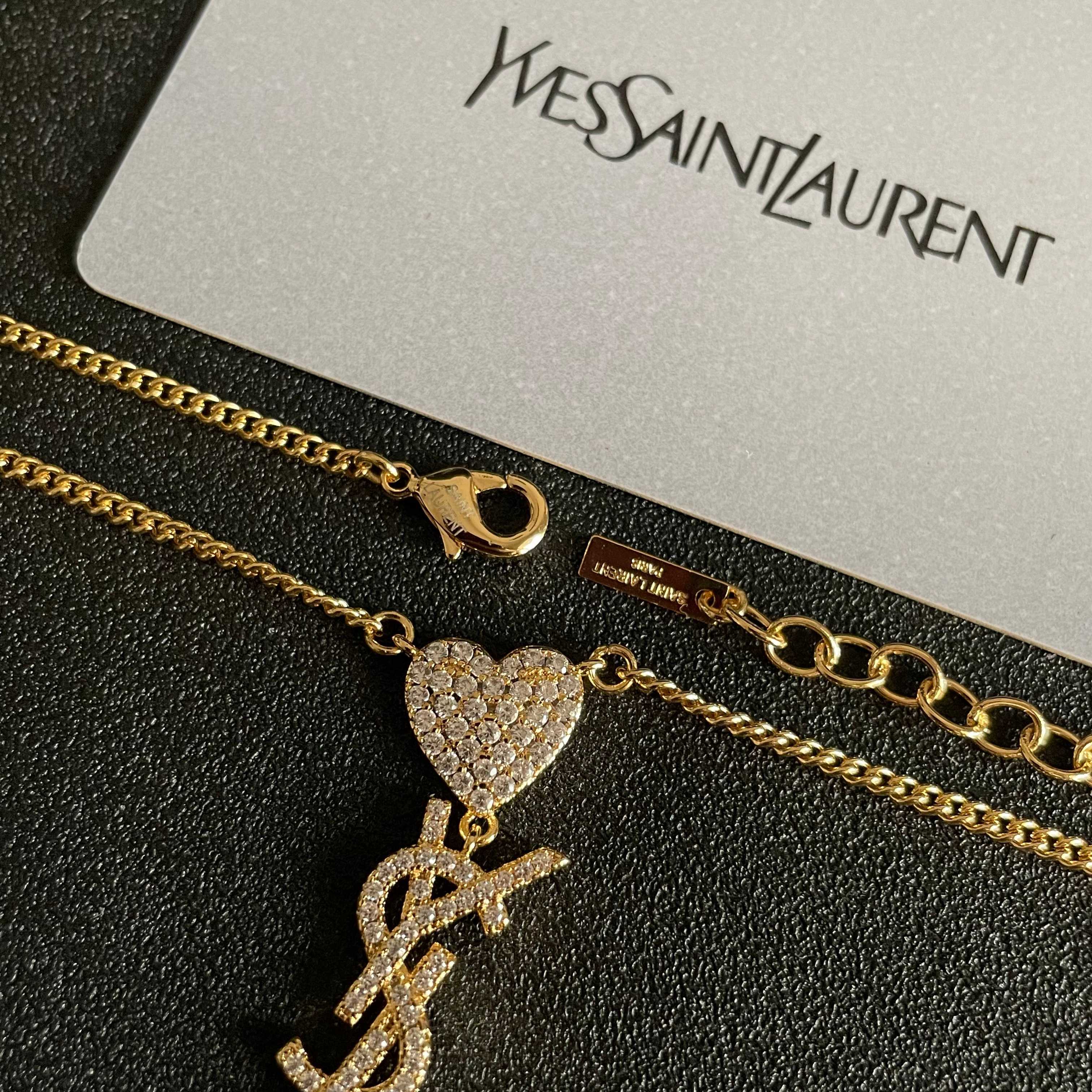 Saint Laurent ⭕ 新款YSL 圣罗兰项链 原装黄铜材质