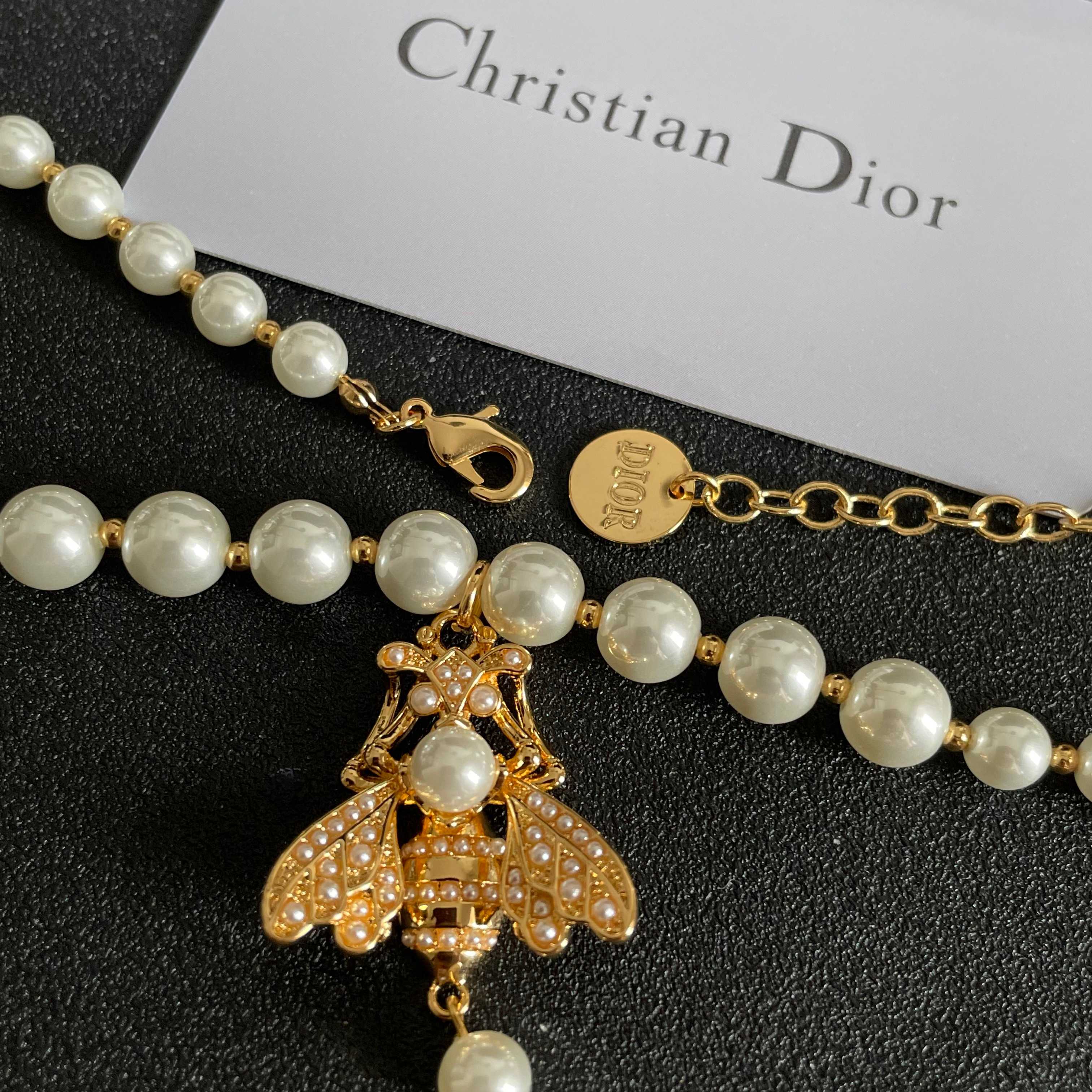 👑Dior 迪奥  中古 项链 专柜一致上新 精选原版一致 黄铜材质 甜美气质高雅.