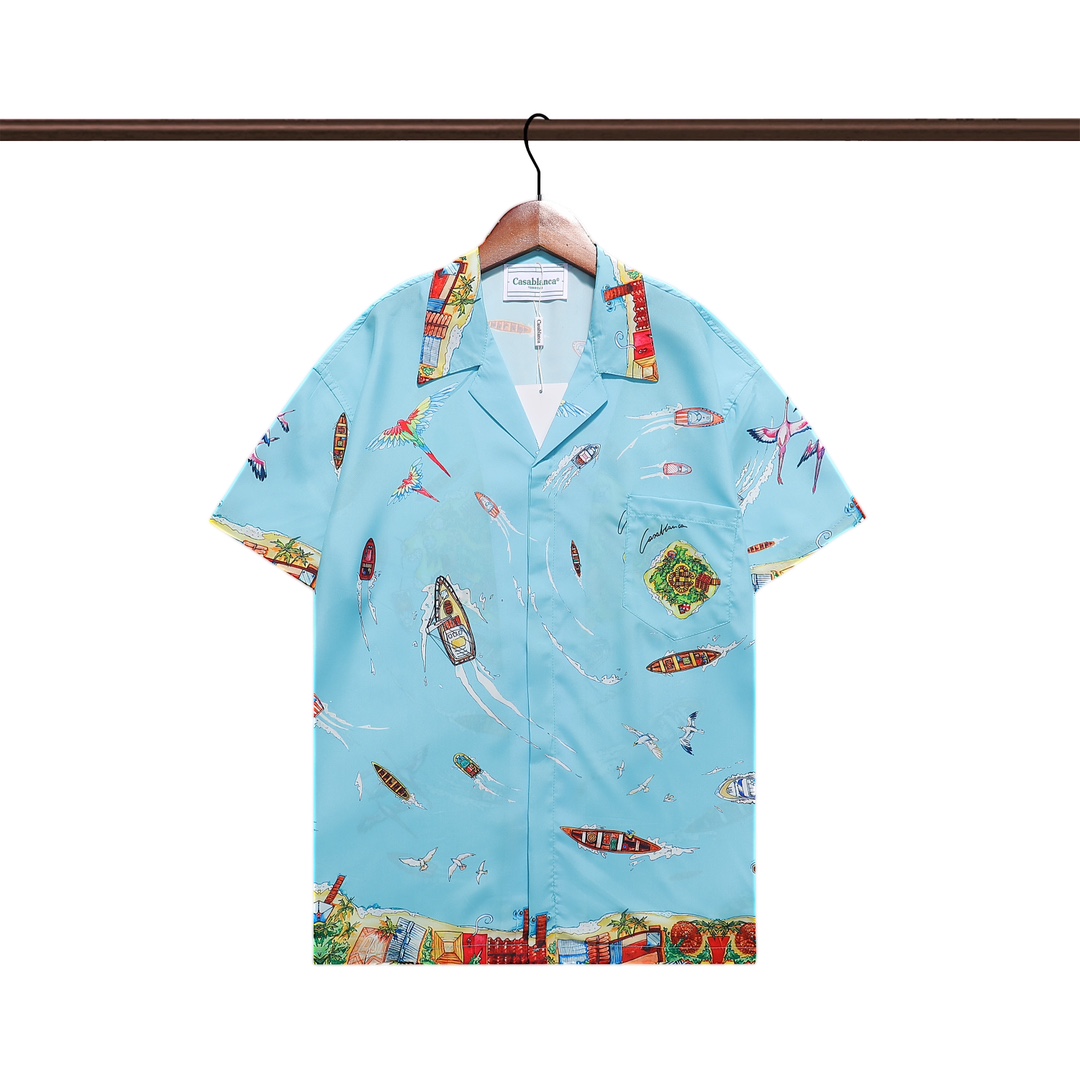 YIS Q285# Pants YIS K92# Casablanca Casablanca, new 2024, short-sleeve shirt (package) M L XL 2XL 3XL - 图片 2