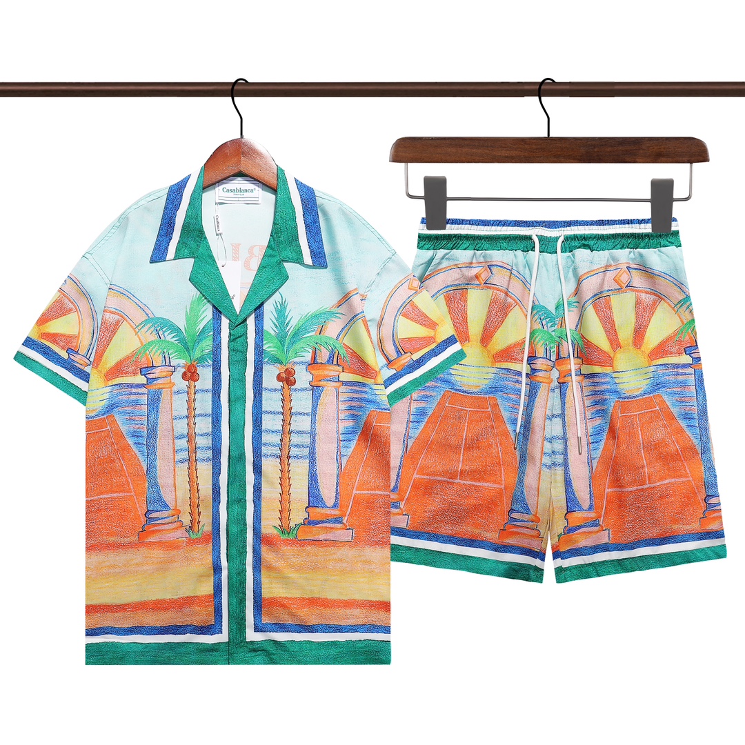 YIS Q283 YIS K91# Casablanca Casablanca, new 2024, short-sleeve shirt (package) M L XL 2XL 3XL - 图片 1