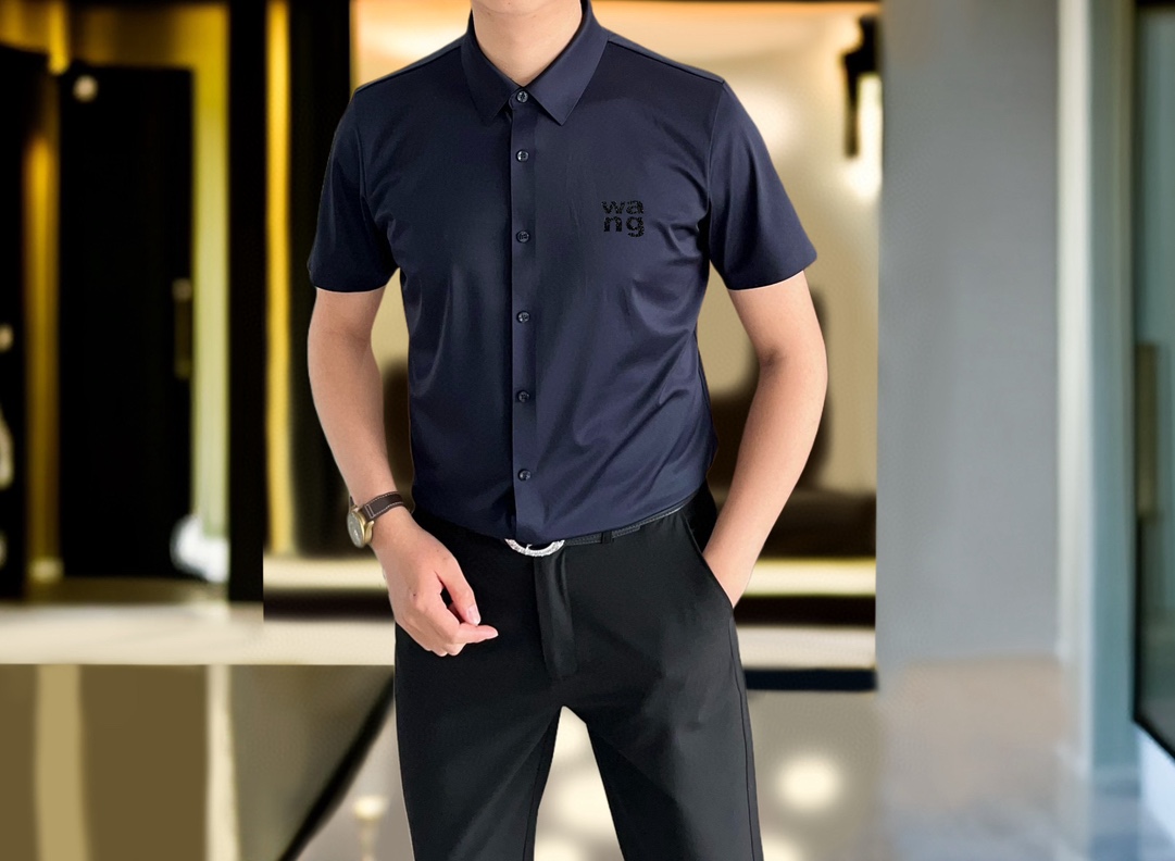  Al*xanderwang 亚历山大王2025早春新款男士原单休闲短袖衬衫 官网同步发售 ✨简洁时尚百