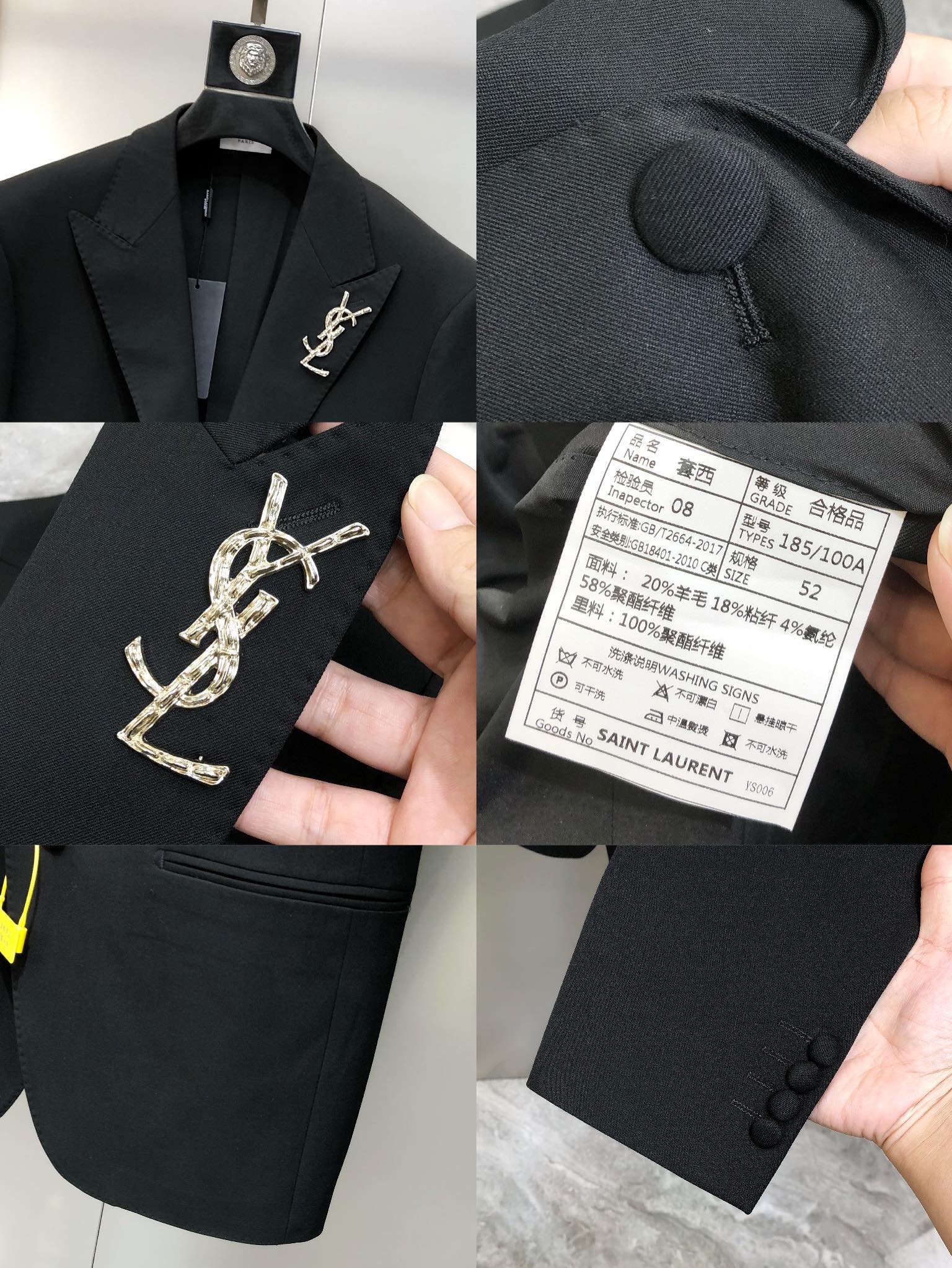 整套售卖不拆 YSL 圣罗兰早春新款原单男士商务休闲西装套装 西服外套西裤 官网同步售卖  ✨高端定制 