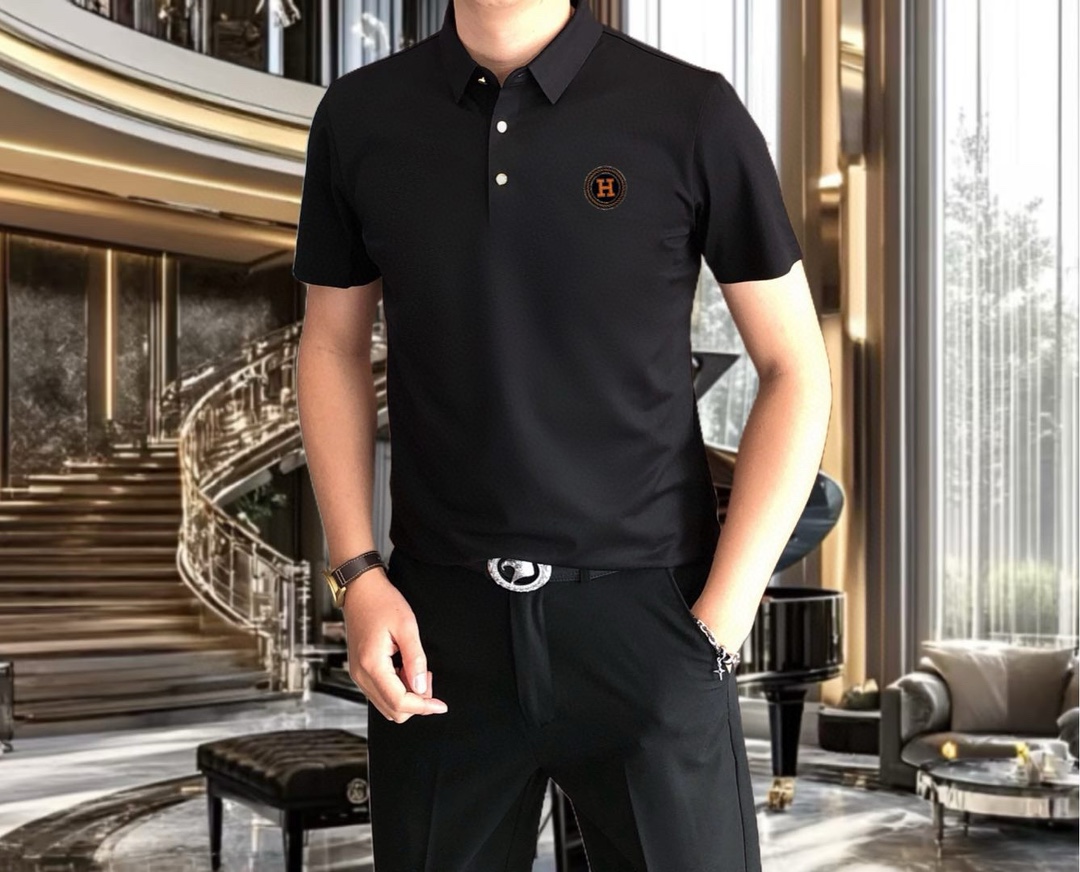  H*rmes 爱马仕2025春夏新款原单男士翻领短袖Polo衫T恤 爆款🔥  ✨简洁时尚百搭 高端品质