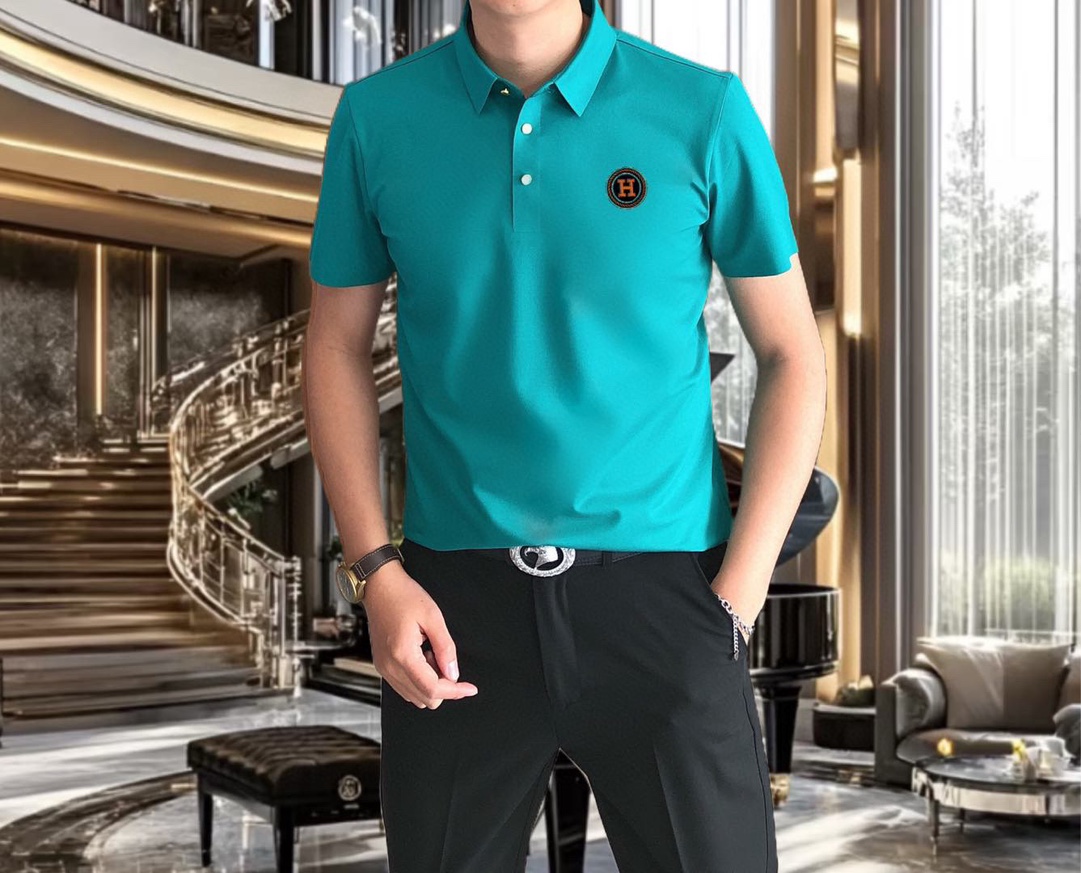  H*rmes 爱马仕2025春夏新款原单男士翻领短袖Polo衫T恤 爆款🔥  ✨简洁时尚百搭 高端品质