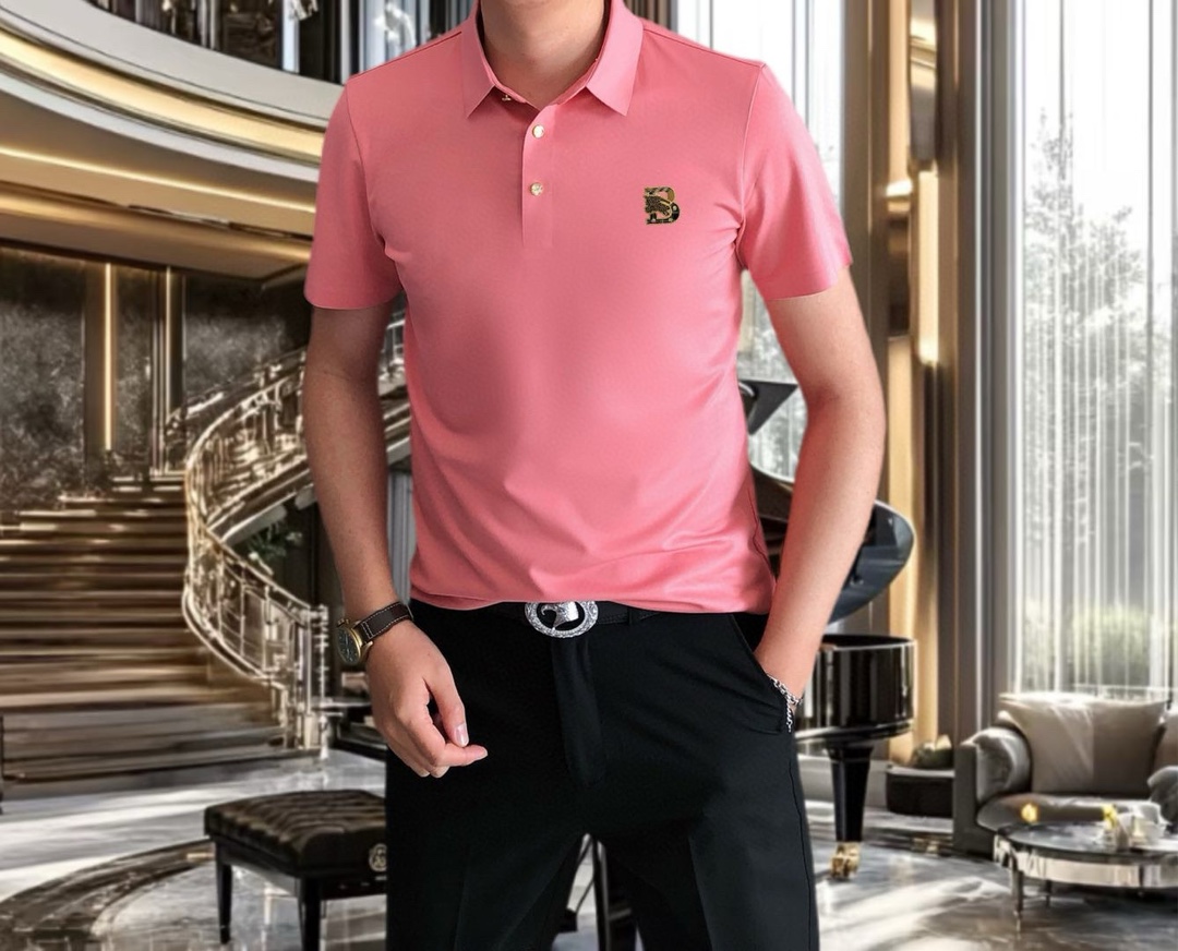  BURBE** 巴宝莉2025春夏新款原单男士翻领短袖Polo衫T恤 爆款🔥  ✨简洁时尚百搭 高端品