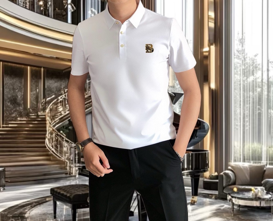  BURBE** 巴宝莉2025春夏新款原单男士翻领短袖Polo衫T恤 爆款🔥  ✨简洁时尚百搭 高端品